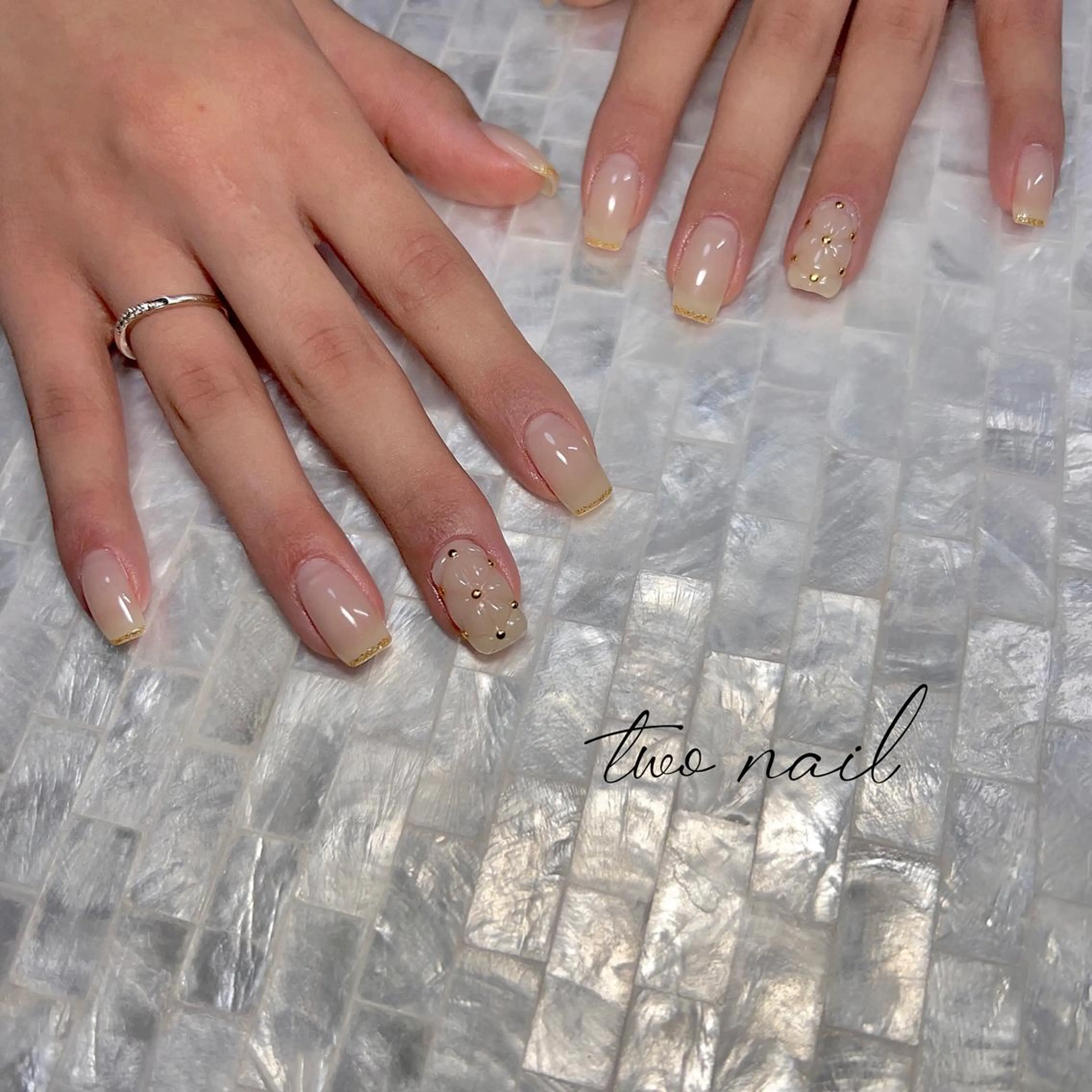 ネイル アートネイル フットネイル ハート ニュアンスネイル オフィスネイル フットネイル two nailのネイルデザイン