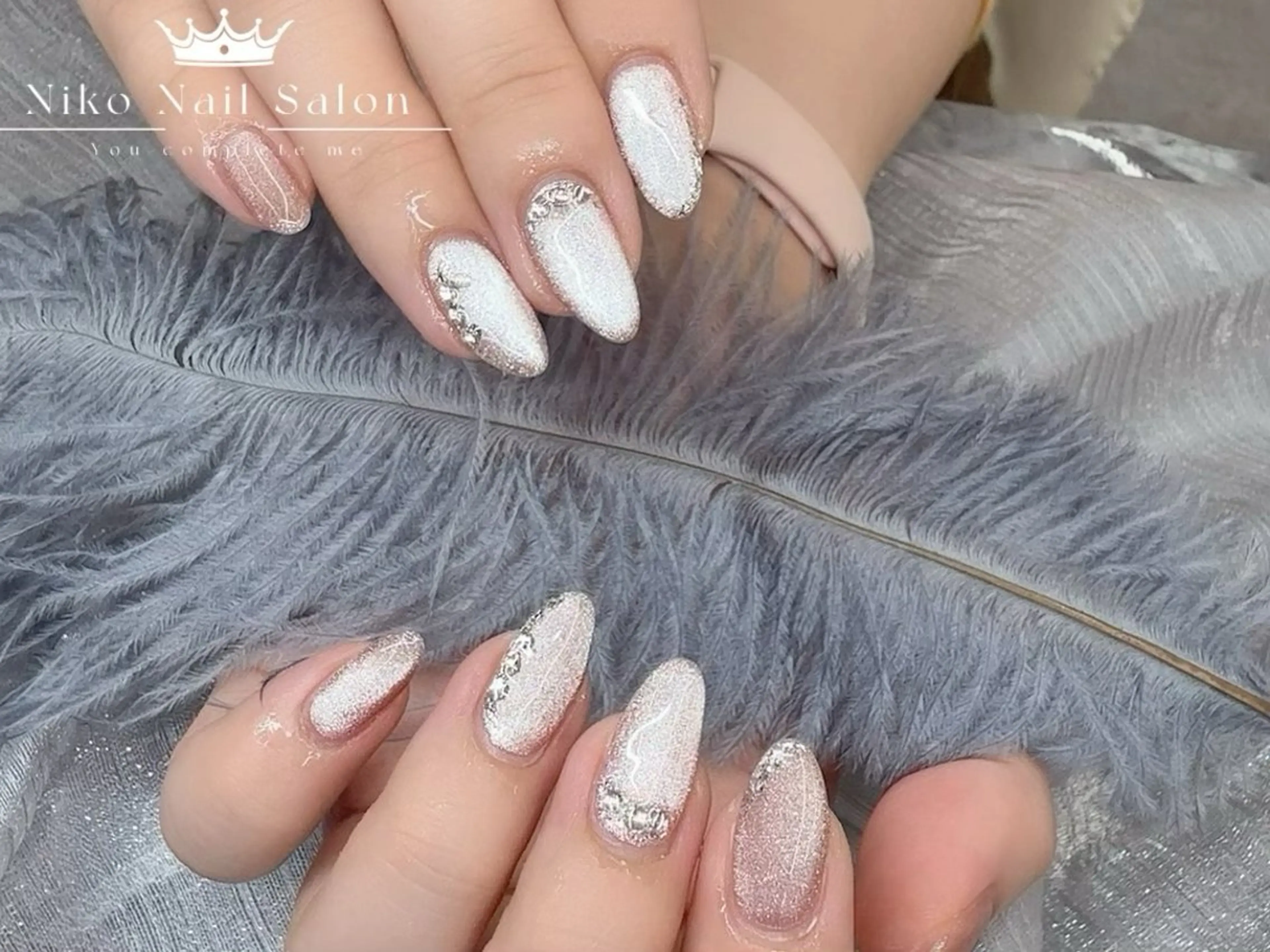 ネイル チークネイル フットネイル フレンチネイル ジェルネイル ガラスフレンチ Niko リンのネイルデザイン