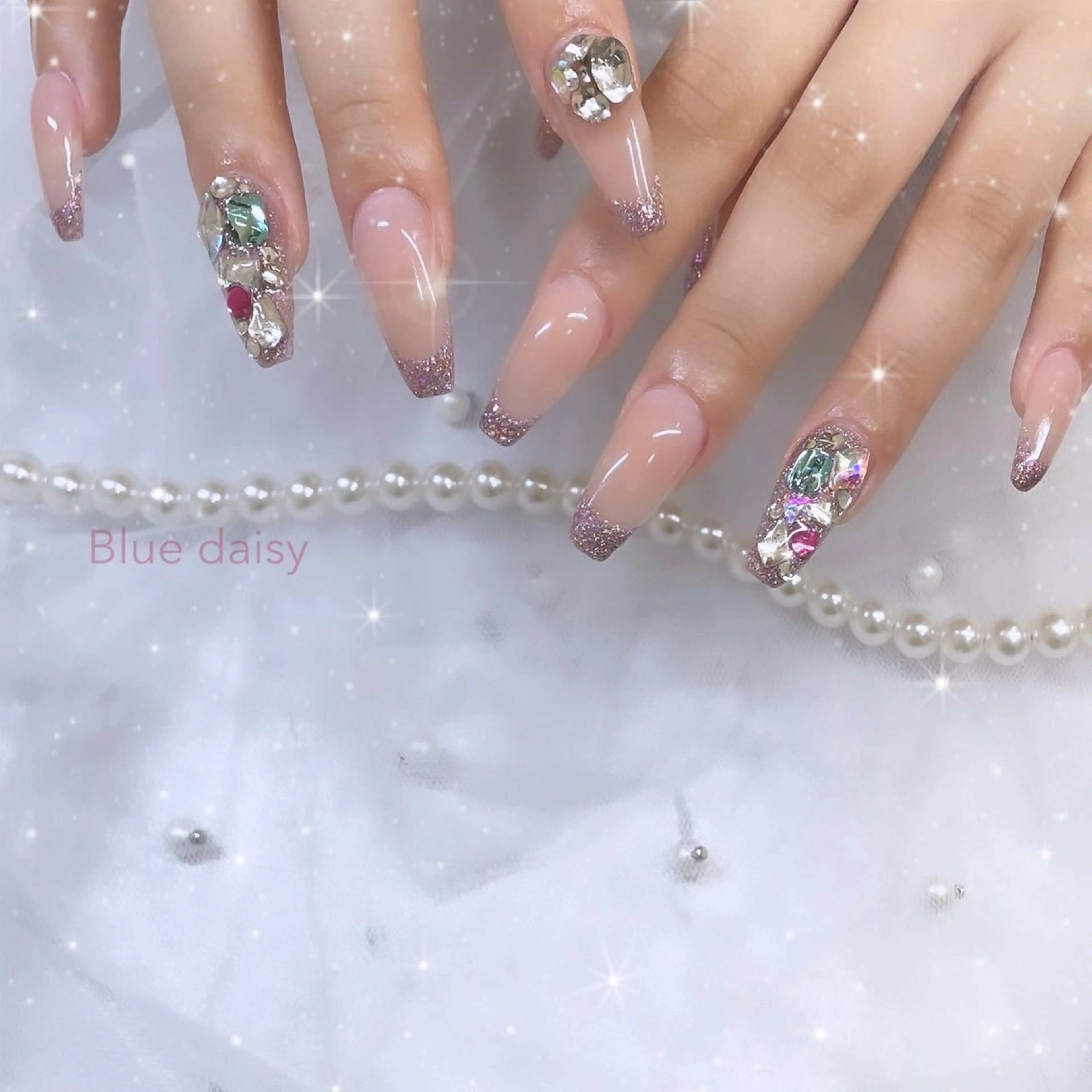 ネイル ハンドネイル Blue daisy 栄本店のネイルデザイン