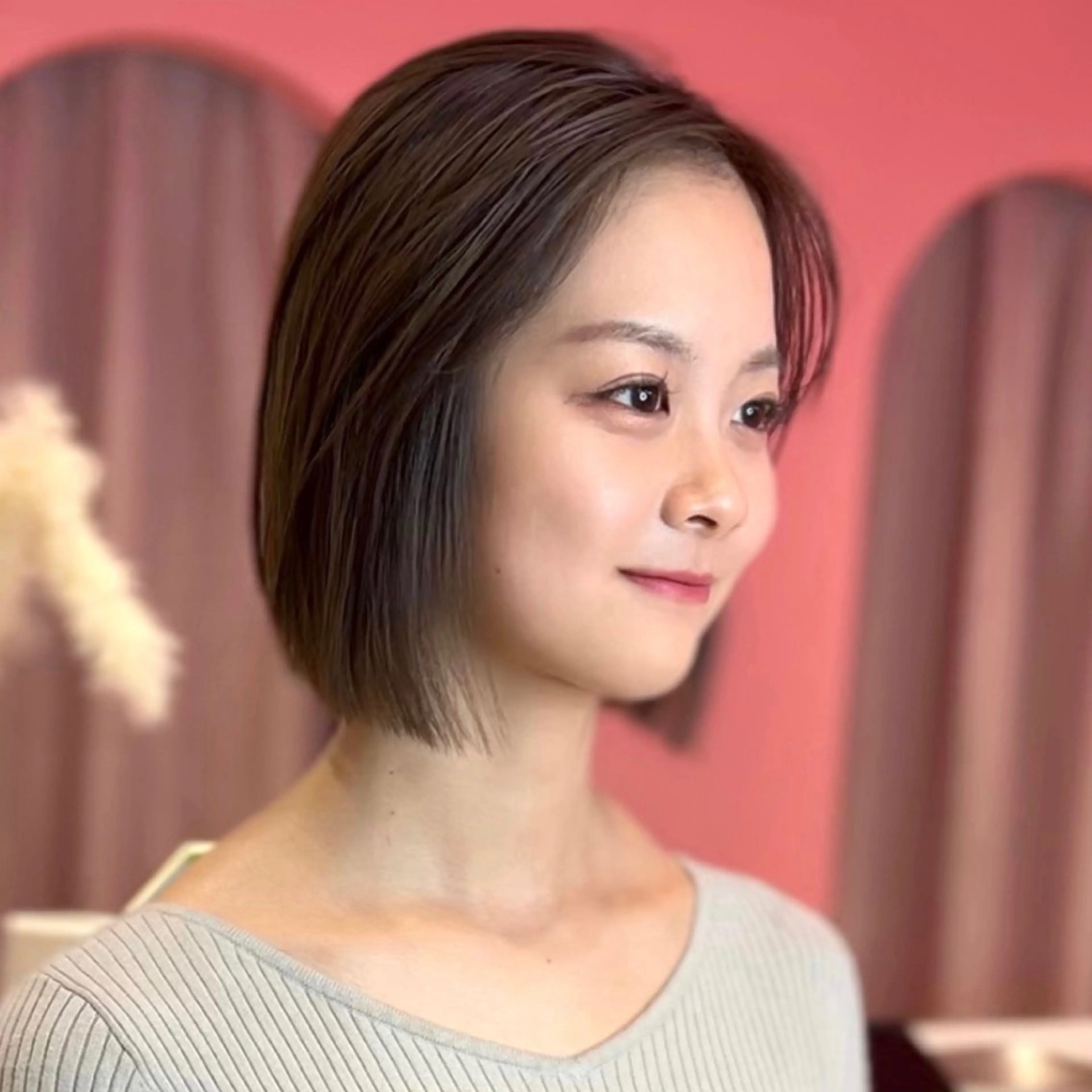 ショート カラー 莉乃/縮毛矯正/髪質 改善/艶カラーのヘアスタイル