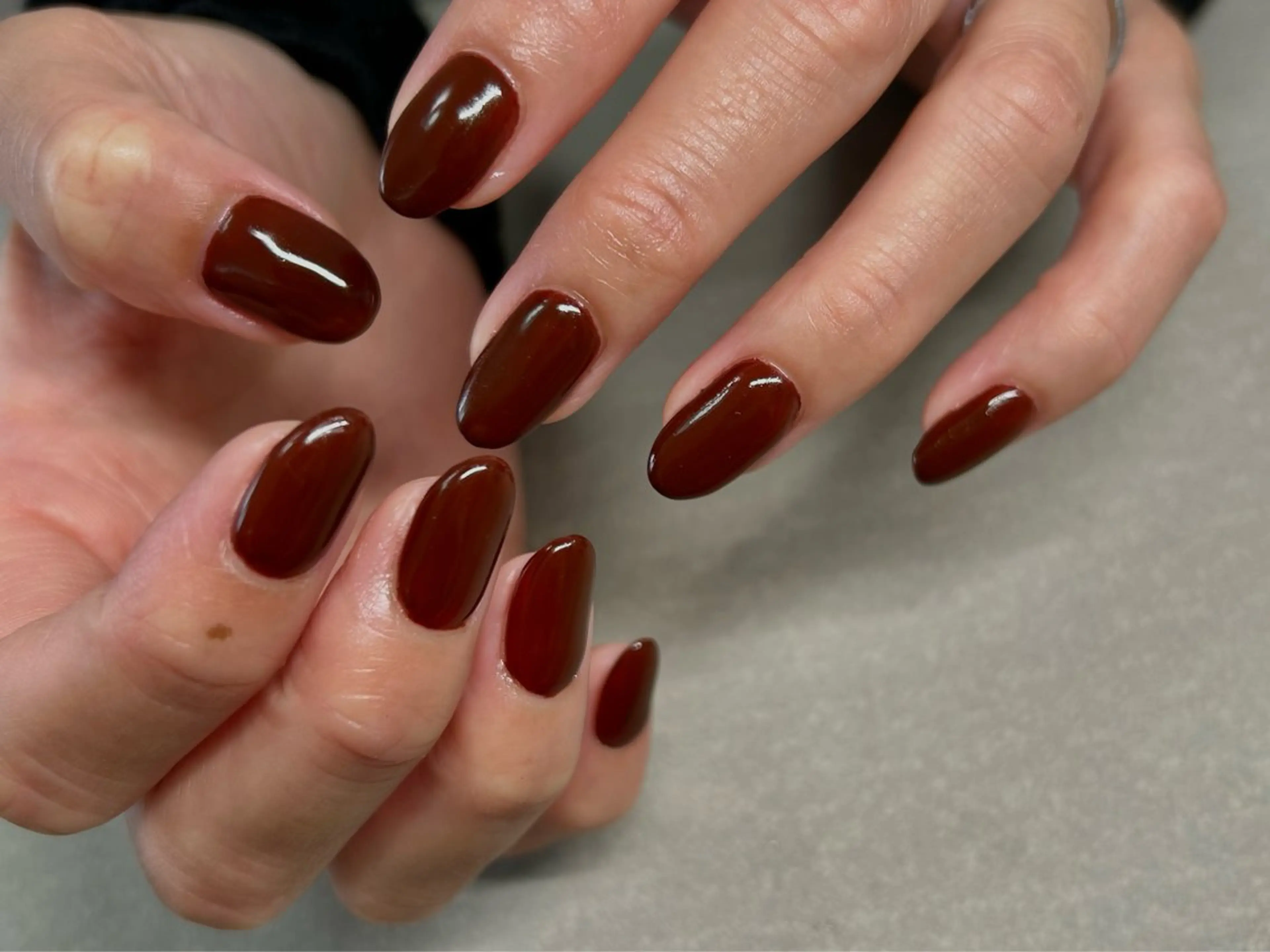 ネイル ブラウン ワンカラーネイル amo_nail 岡山市南区自宅ネイルのネイルデザイン