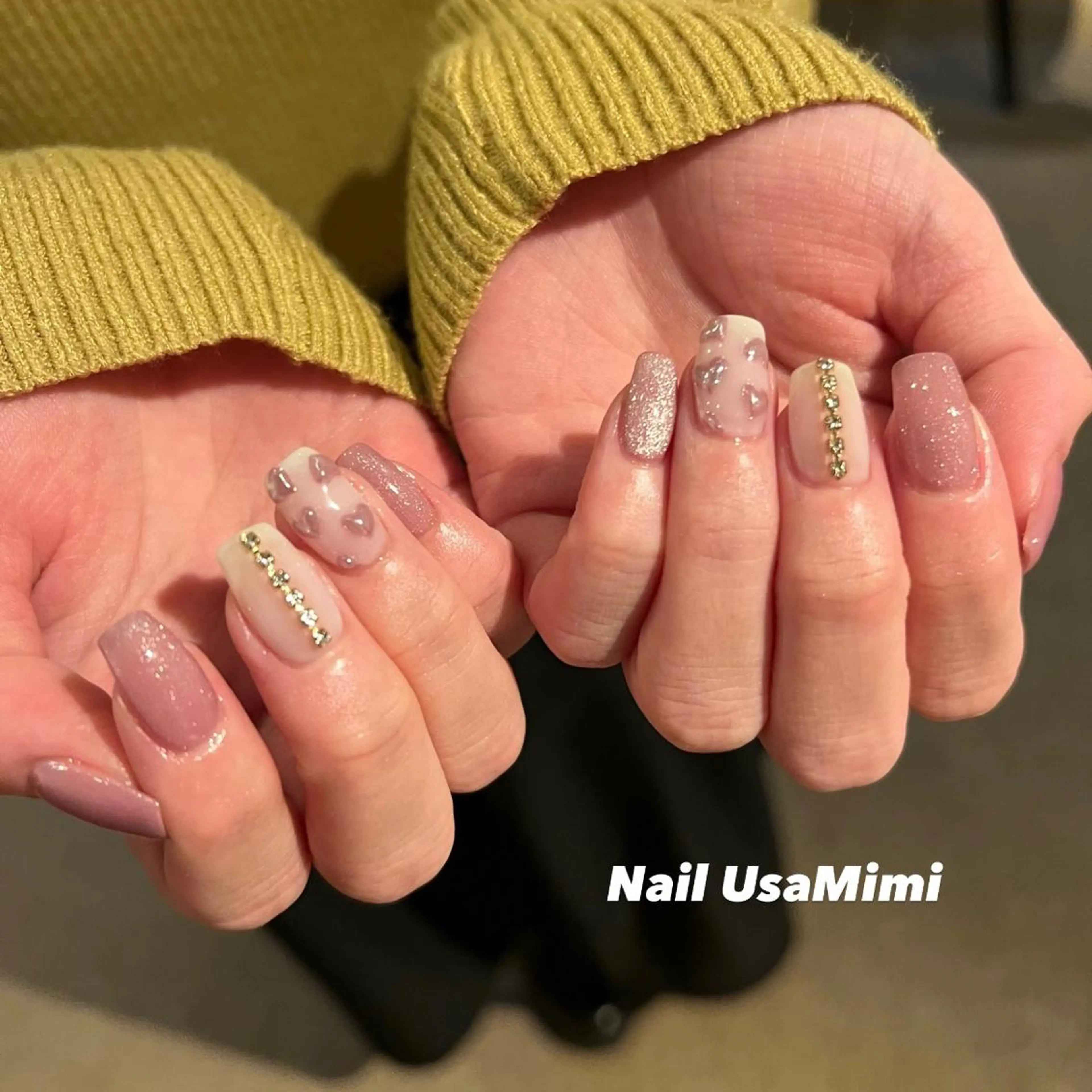 ネイル 成人式 フットネイル ジェルネイル マグネットネイル 持ち込み 本町ネイルNail UsaMimiのネイルデザイン