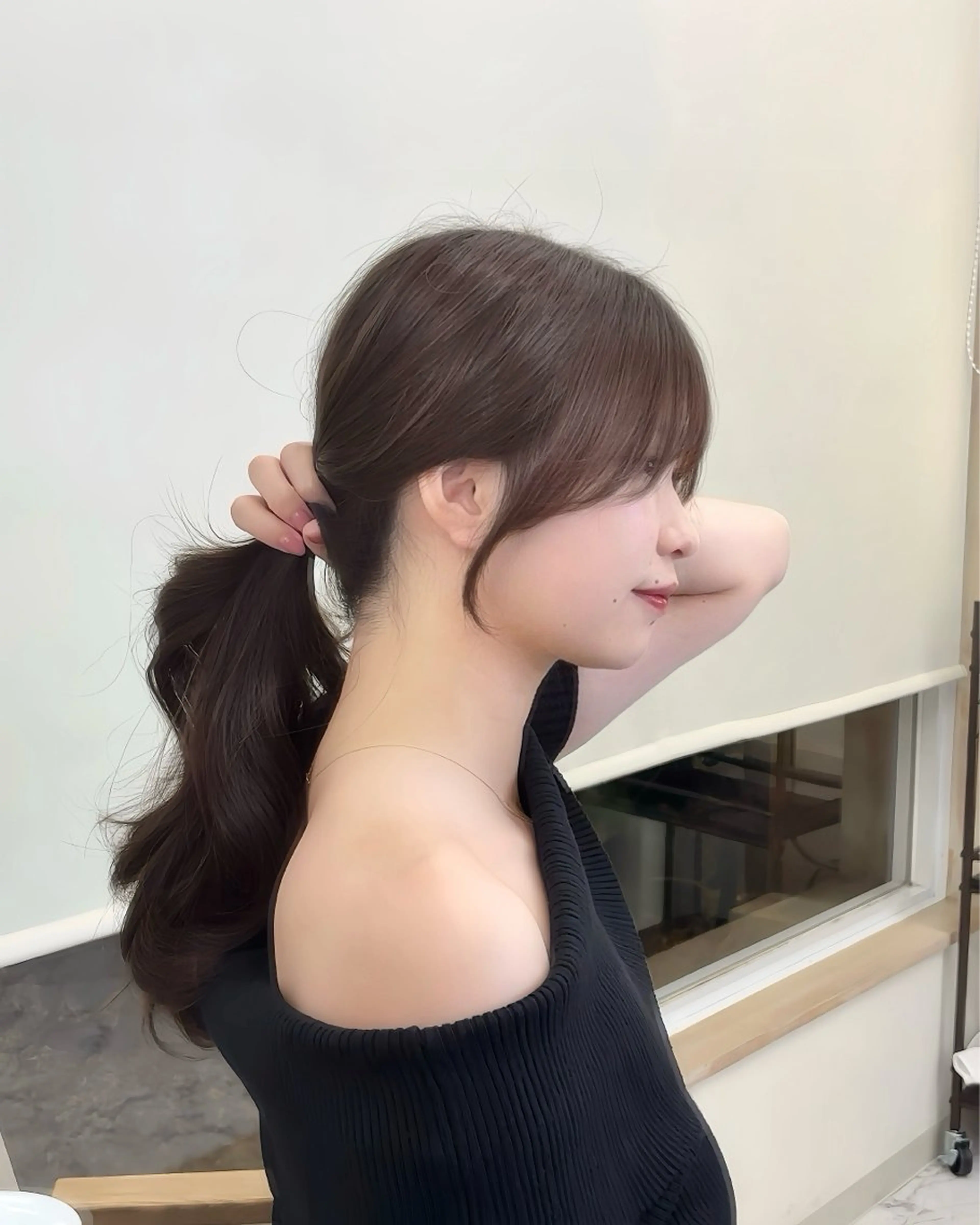 ロング カラー ヘアアレンジ 小顔カット 成瀬 千佳のヘアスタイル