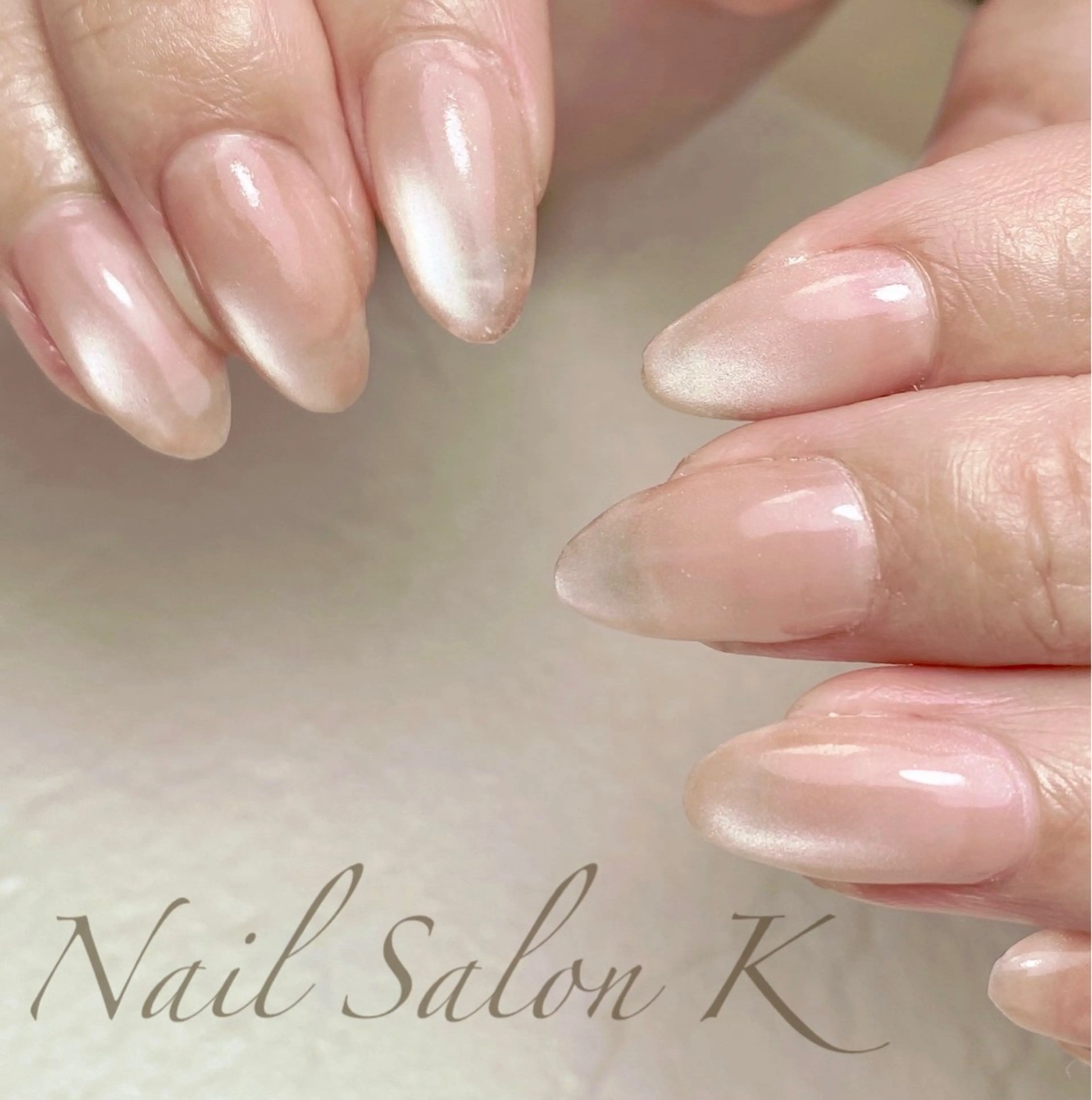 ネイル 長さ出し オフィスネイル ピンク ピンクベージュ シンプルネイル ハンドネイル Nail Salon K 🧸美爪育成のネイルデザイン