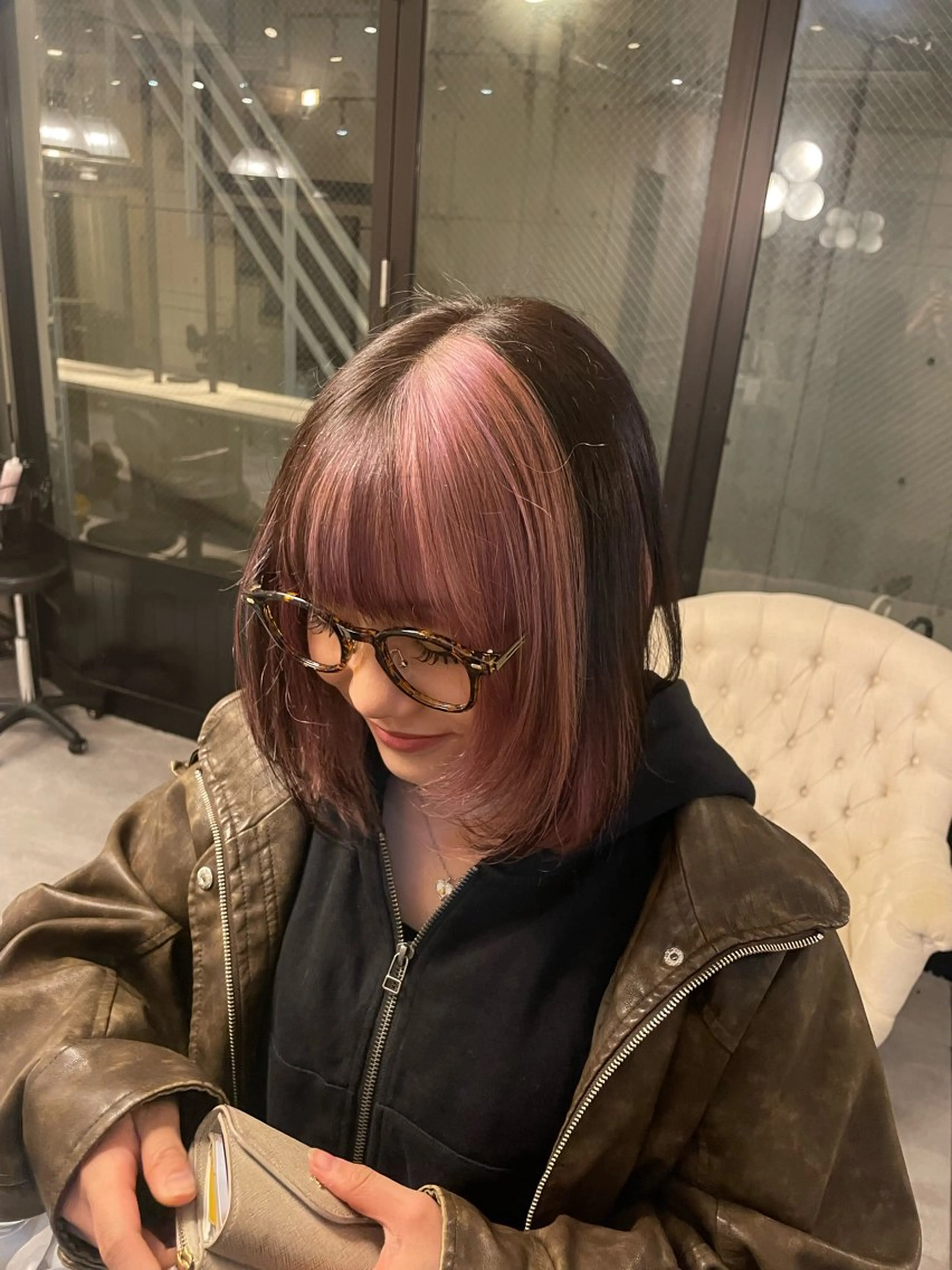 ミディアム カラー ブリーチ rin🩰ハイトーン /レディースパーマのヘアスタイル