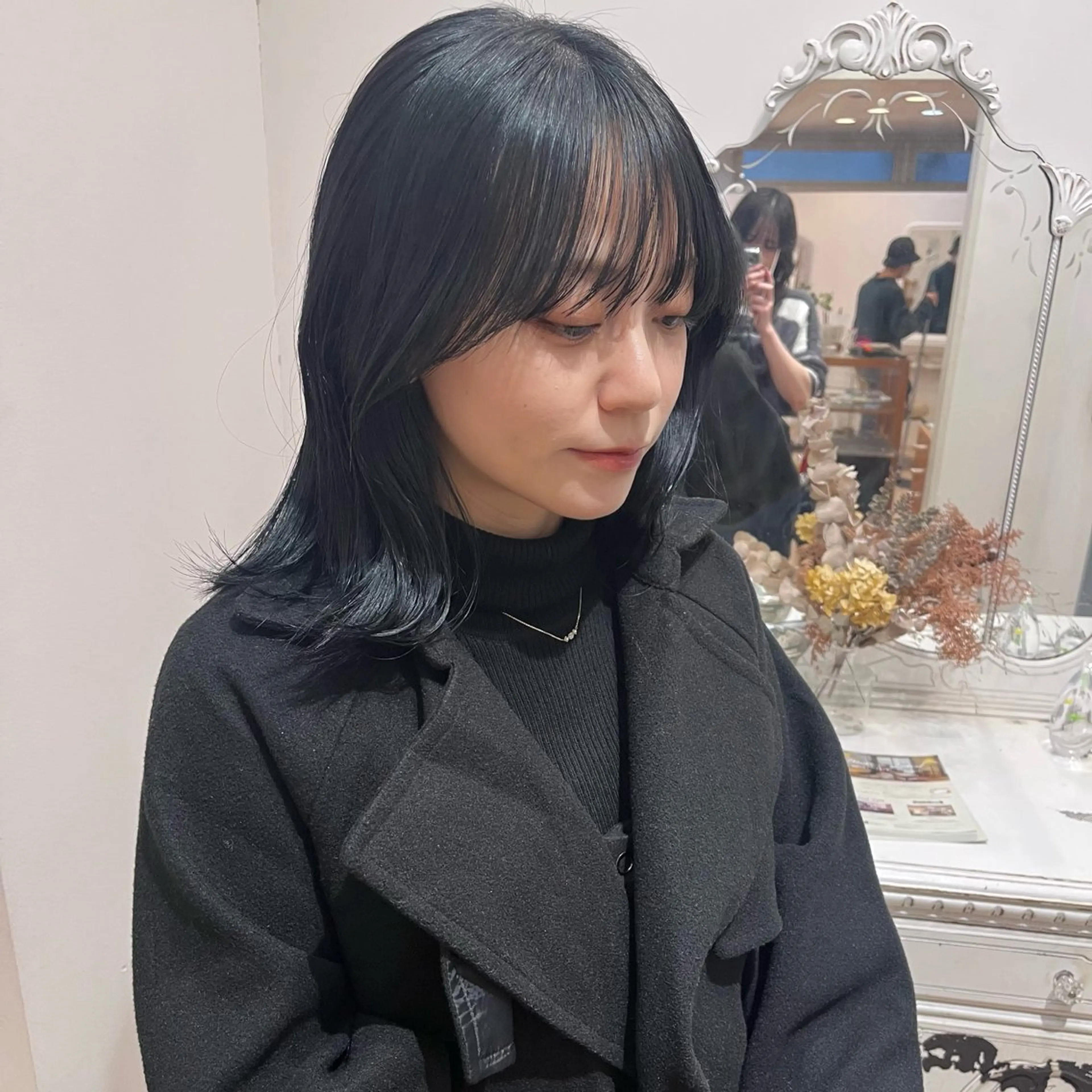 セミロング カラー くびれヘア 顔周りカット 韓国風ヘア レイヤーカット 似合わせカット LUNA🌙韓国ヘア 🌙レイヤーカットのヘアスタイル