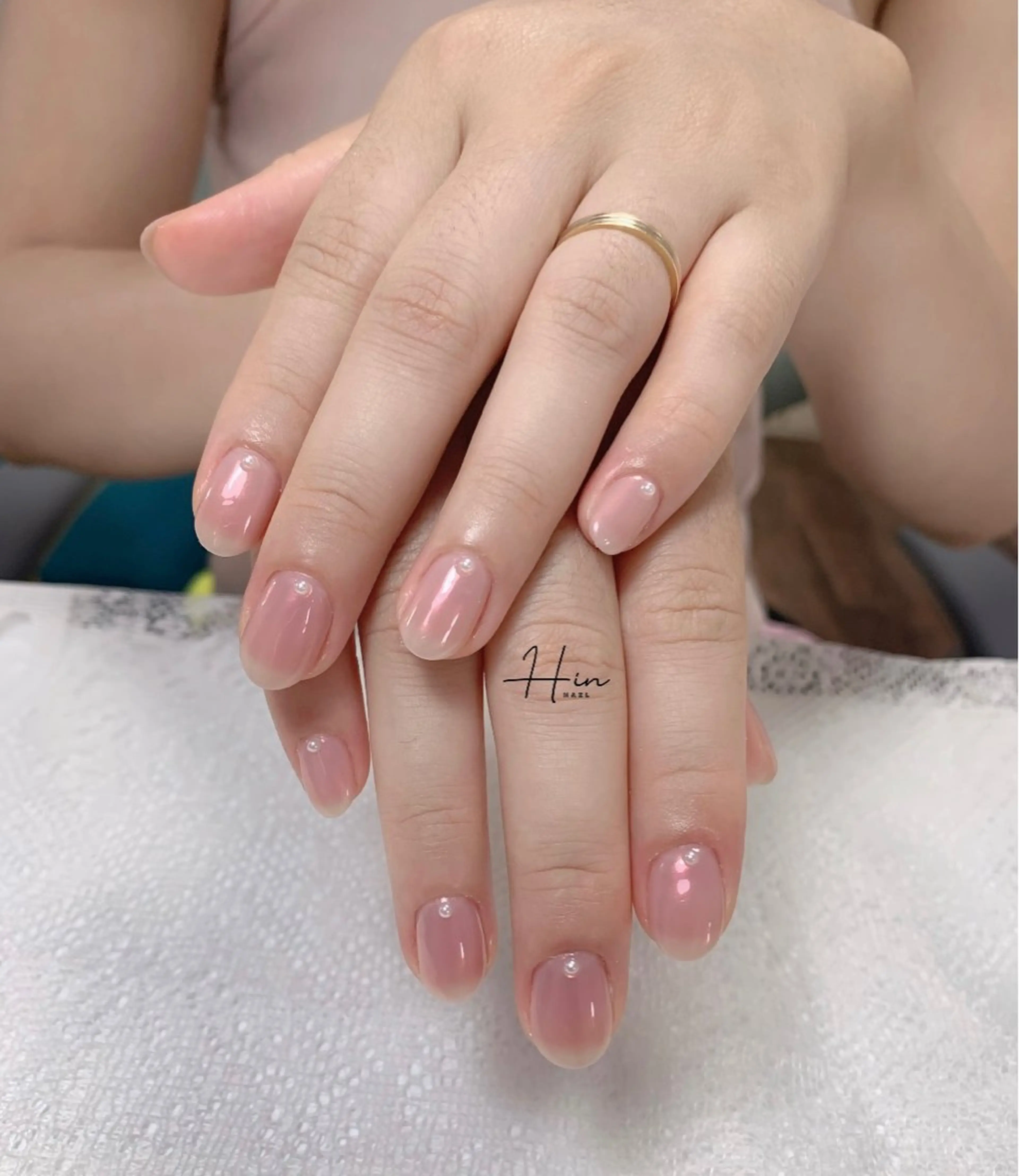 ネイル ジェルネイル ガーリー ハート 韓国ネイル ミラーネイル HIN NAILのネイルデザイン