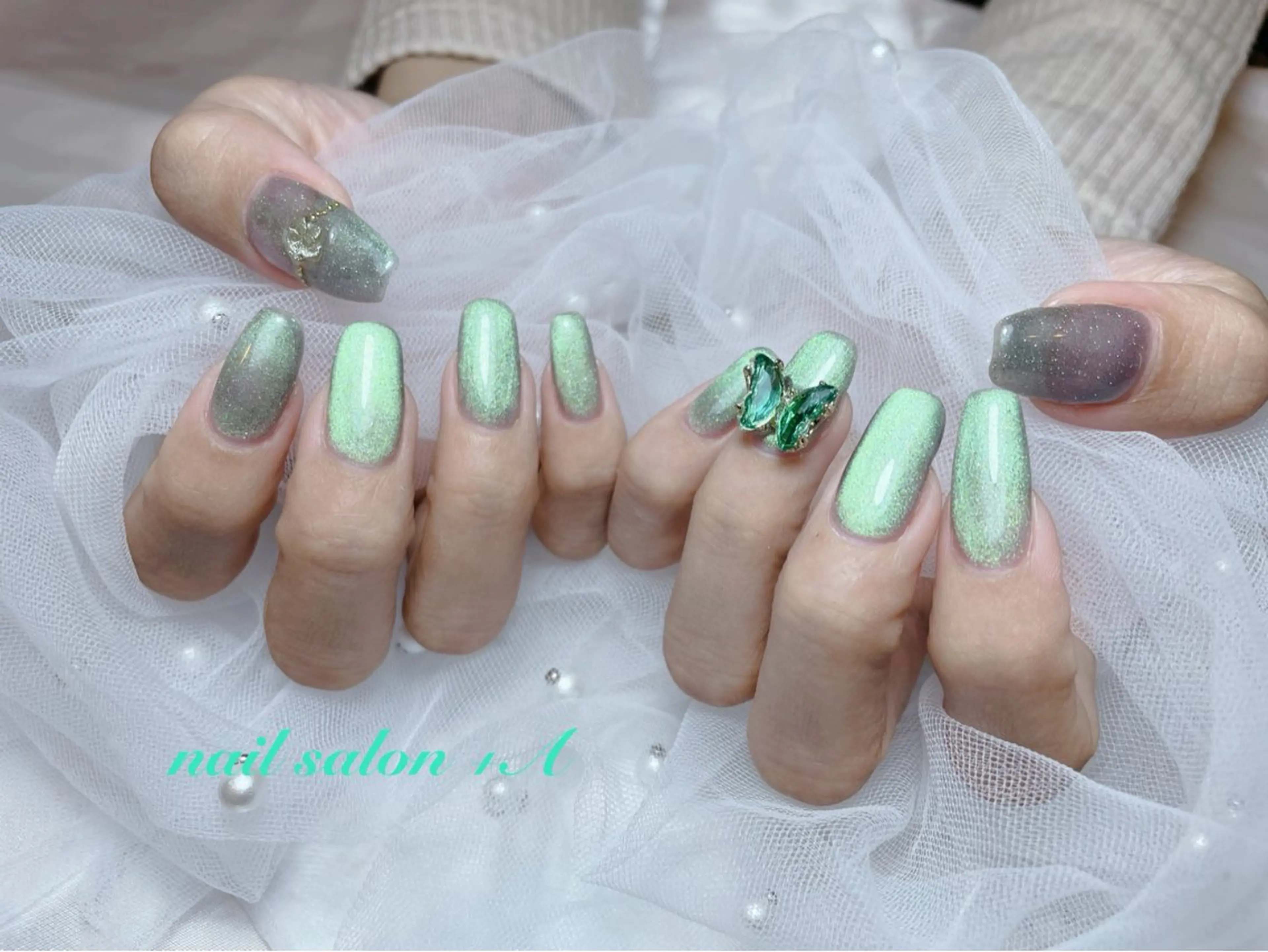 セミロング ハンドネイル Nail Salon +Aのネイルデザイン
