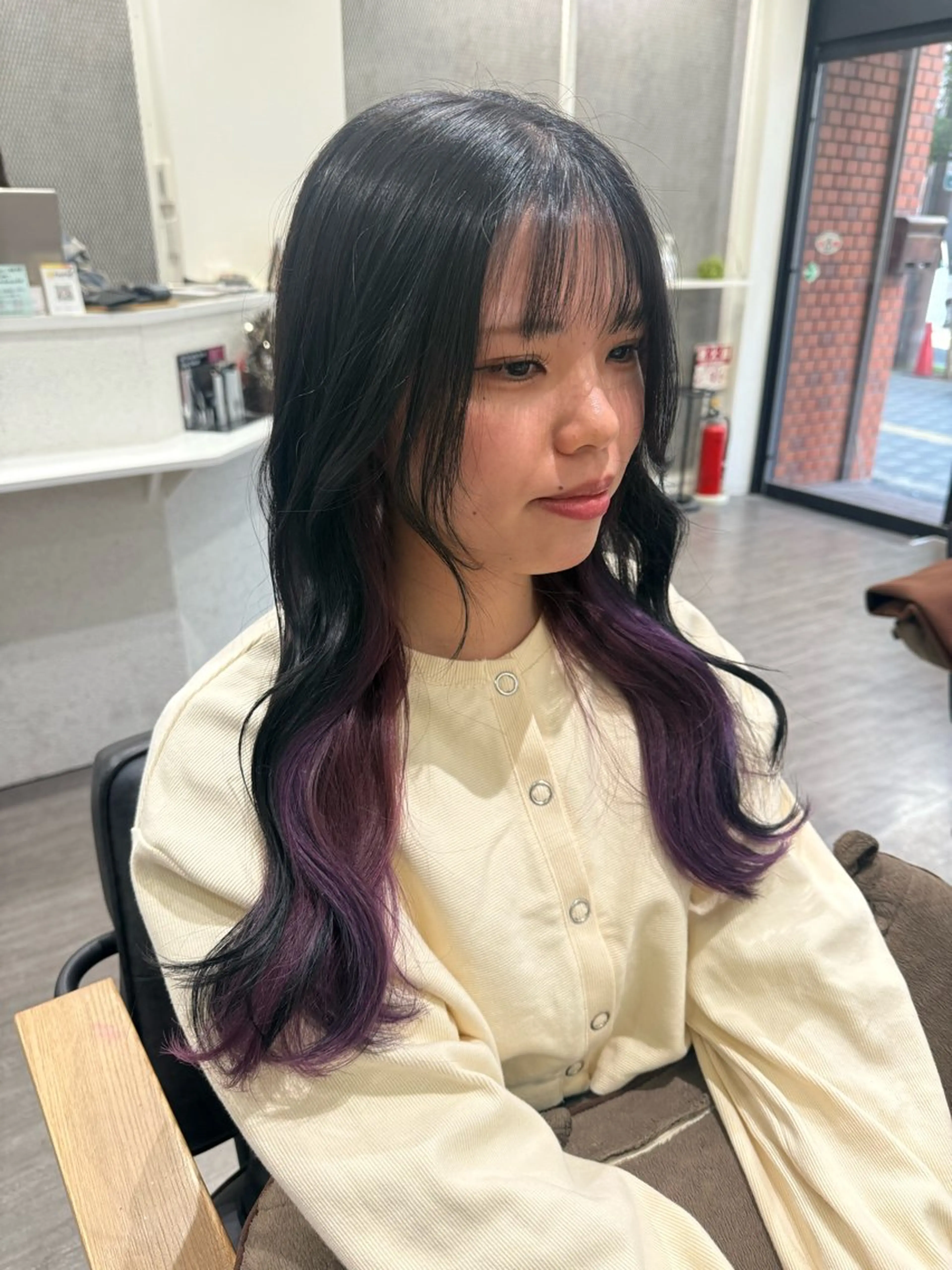 ロング カラー ヘアアレンジ ラベンダーカラー ラベンダーピンク ピンクカラー ヘアカラー トリートメント cocotte 💟草間紫音💟のヘアスタイル