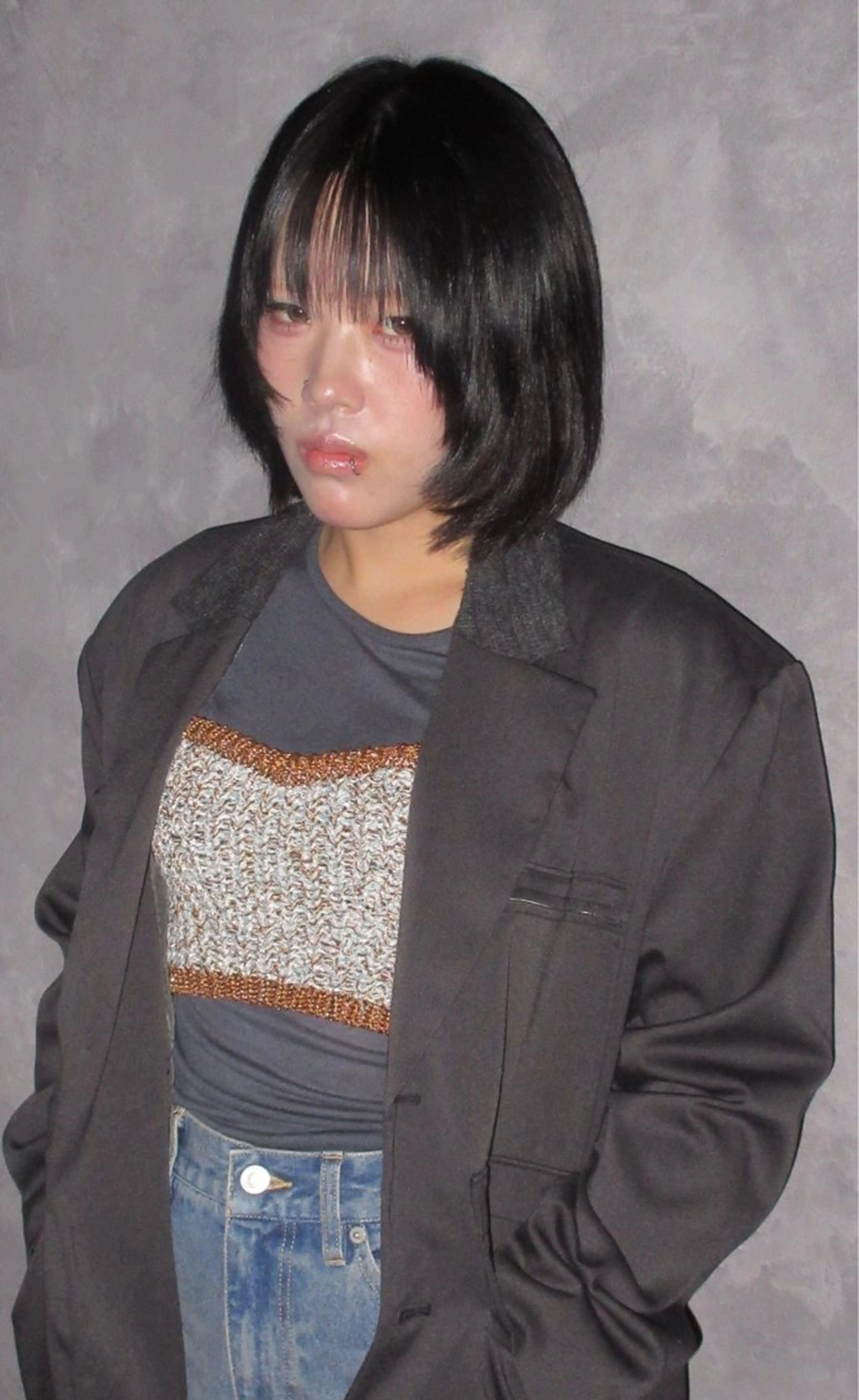 ミディアム カラー ブリーチ ケアブリーチ ダブルカラー ブリーチなしカラー エクステ カット ヘアカラー トリートメント nameless髪質 改善ブリーチ心斎橋のヘアスタイル