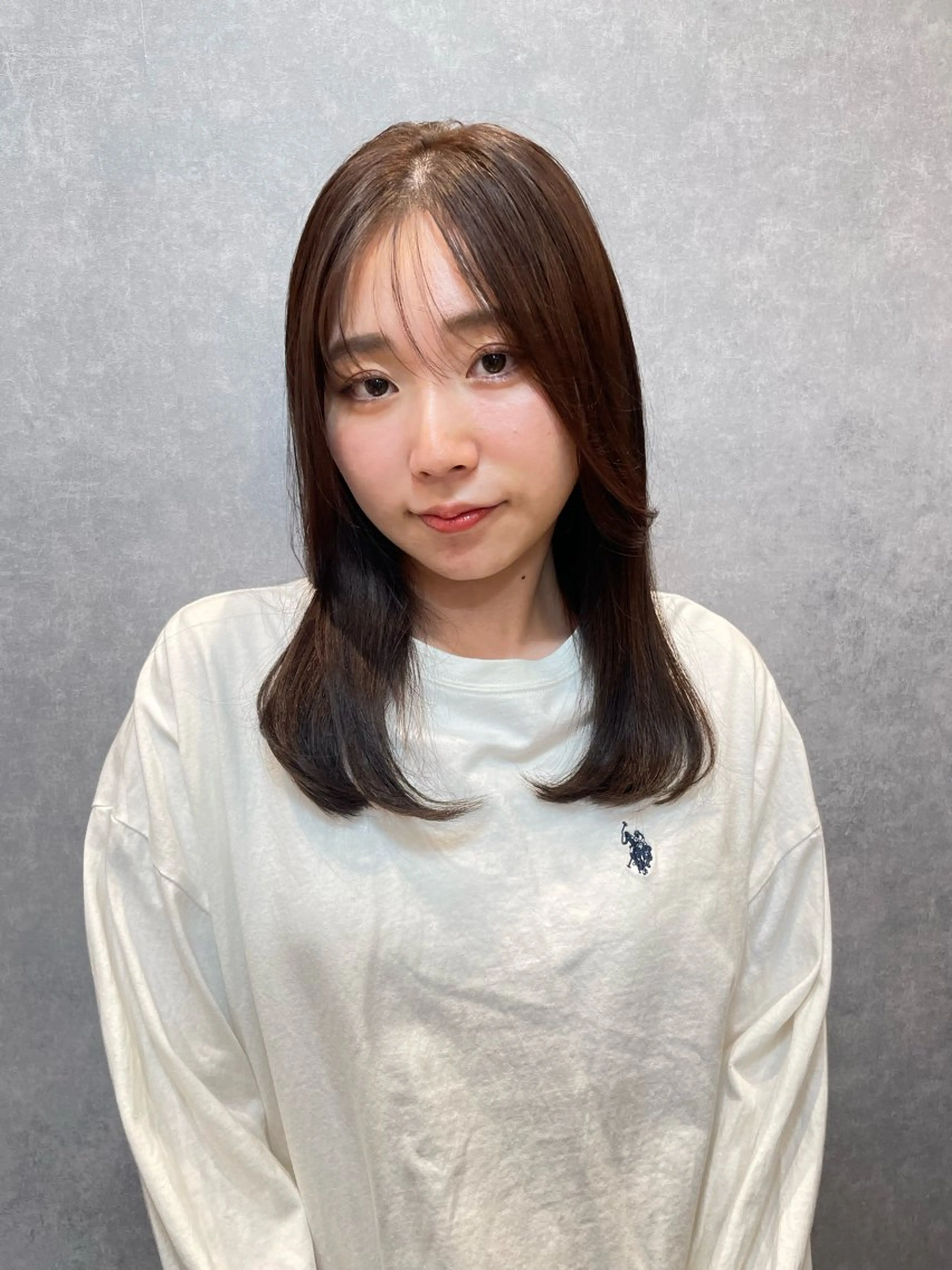 セミロング カラー ブラウンカラー 髪質改善 シースルーバング ツヤ美髪💐 髪質改善/高山愛来のヘアスタイル