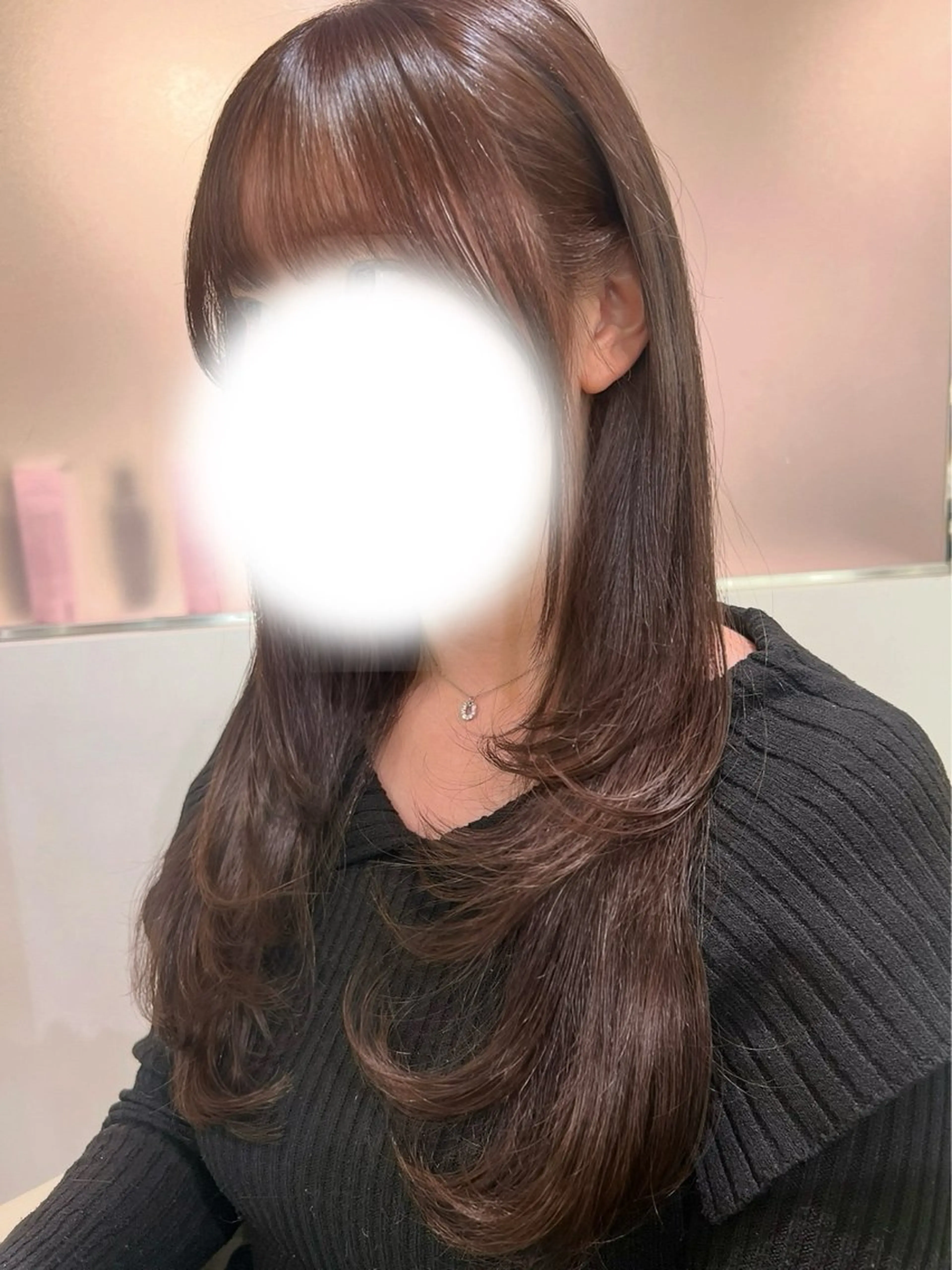 ロング カラー ブラウンカラー ショコラブラウン レイヤーカット カット ヘアカラー トリートメント 縮毛矯正/艶カラー /新宿/SHOKIのヘアスタイル
