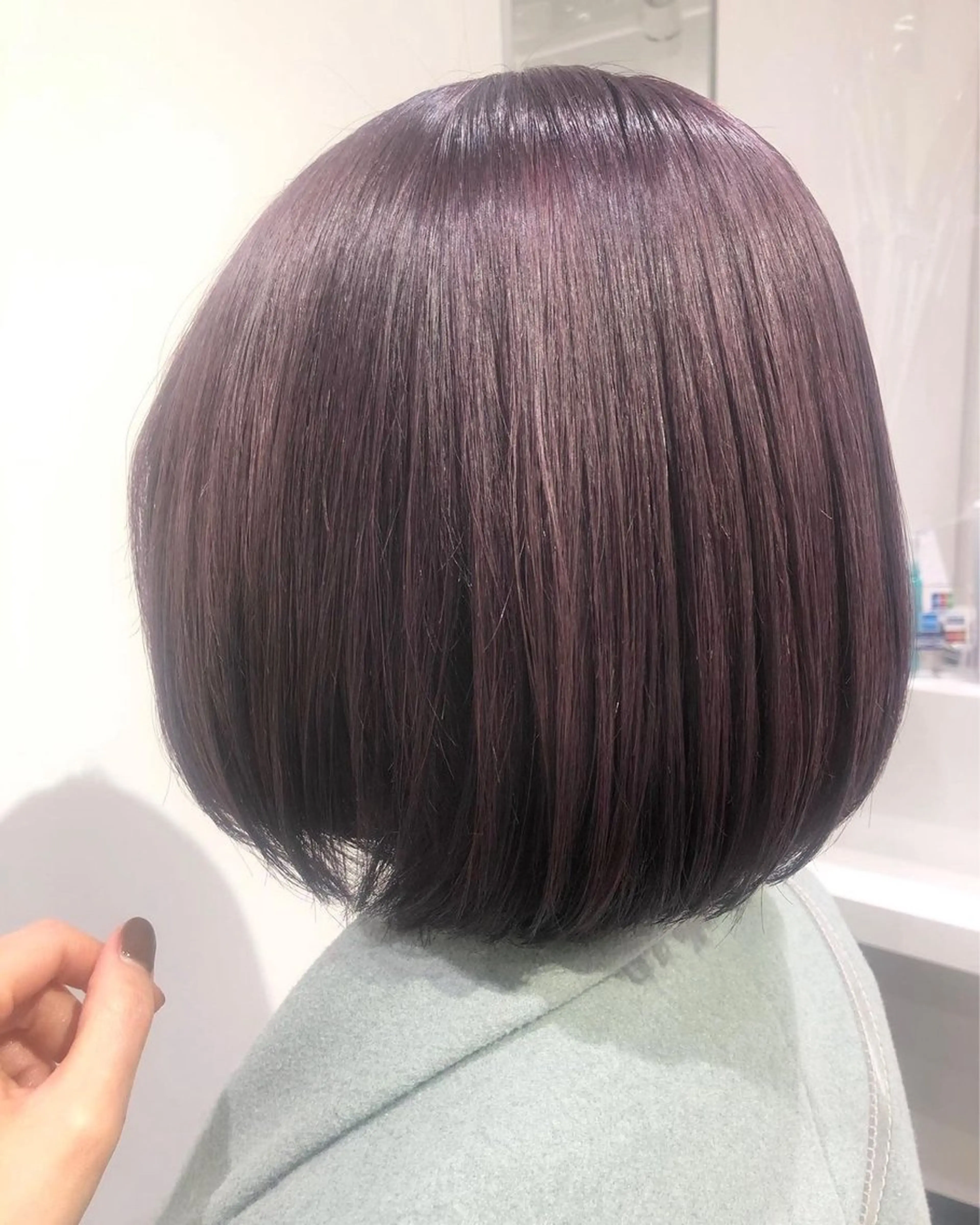 ミディアム カラー イルミナカラー ボブ カット ヘアカラー トリートメント 須藤 さやかのヘアスタイル