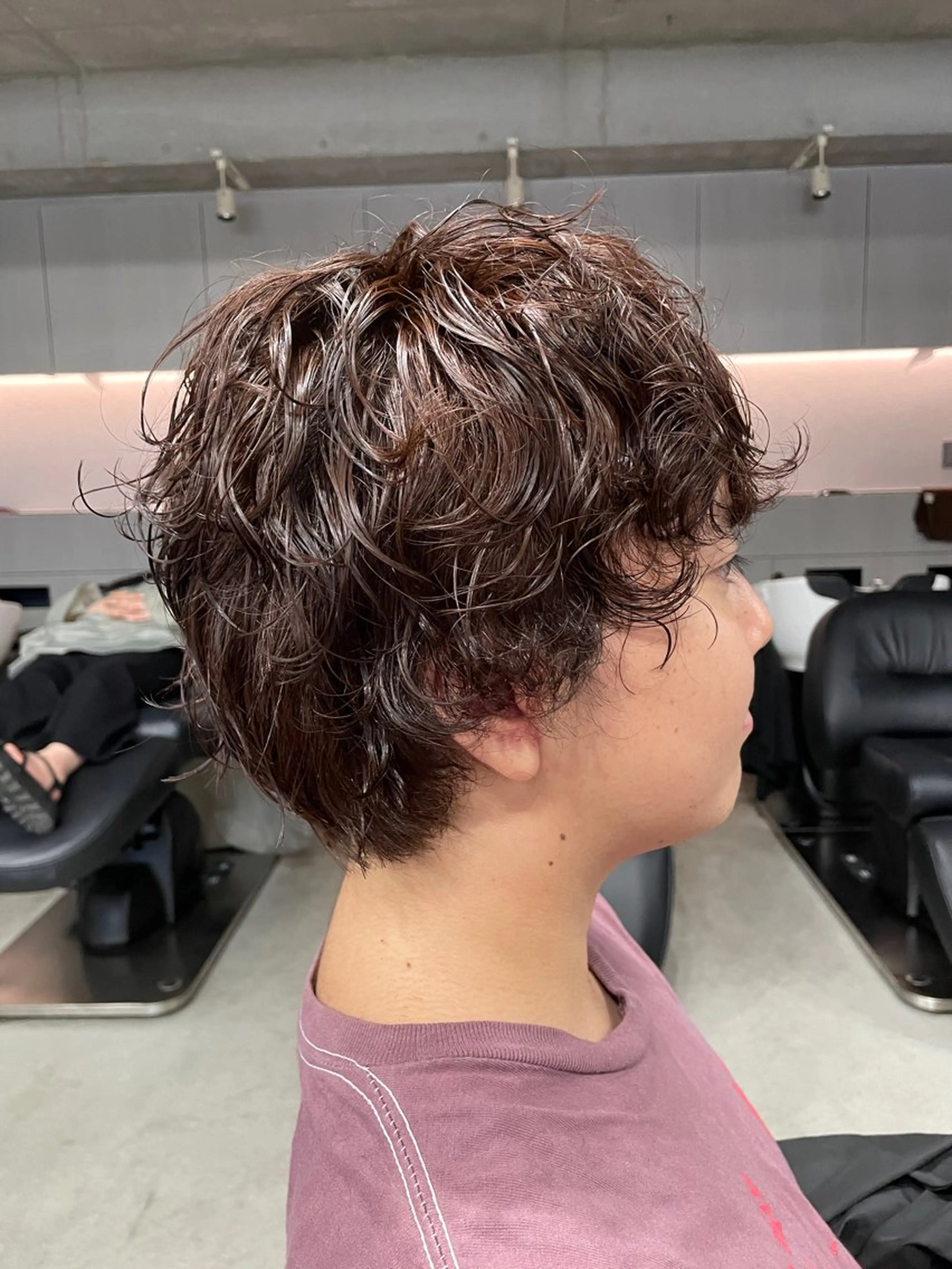 ショート カラー パーマ メンズ ブラウンカラー オレンジ オレンジブラウン 吉田一輝 外国人パーマのヘアスタイル