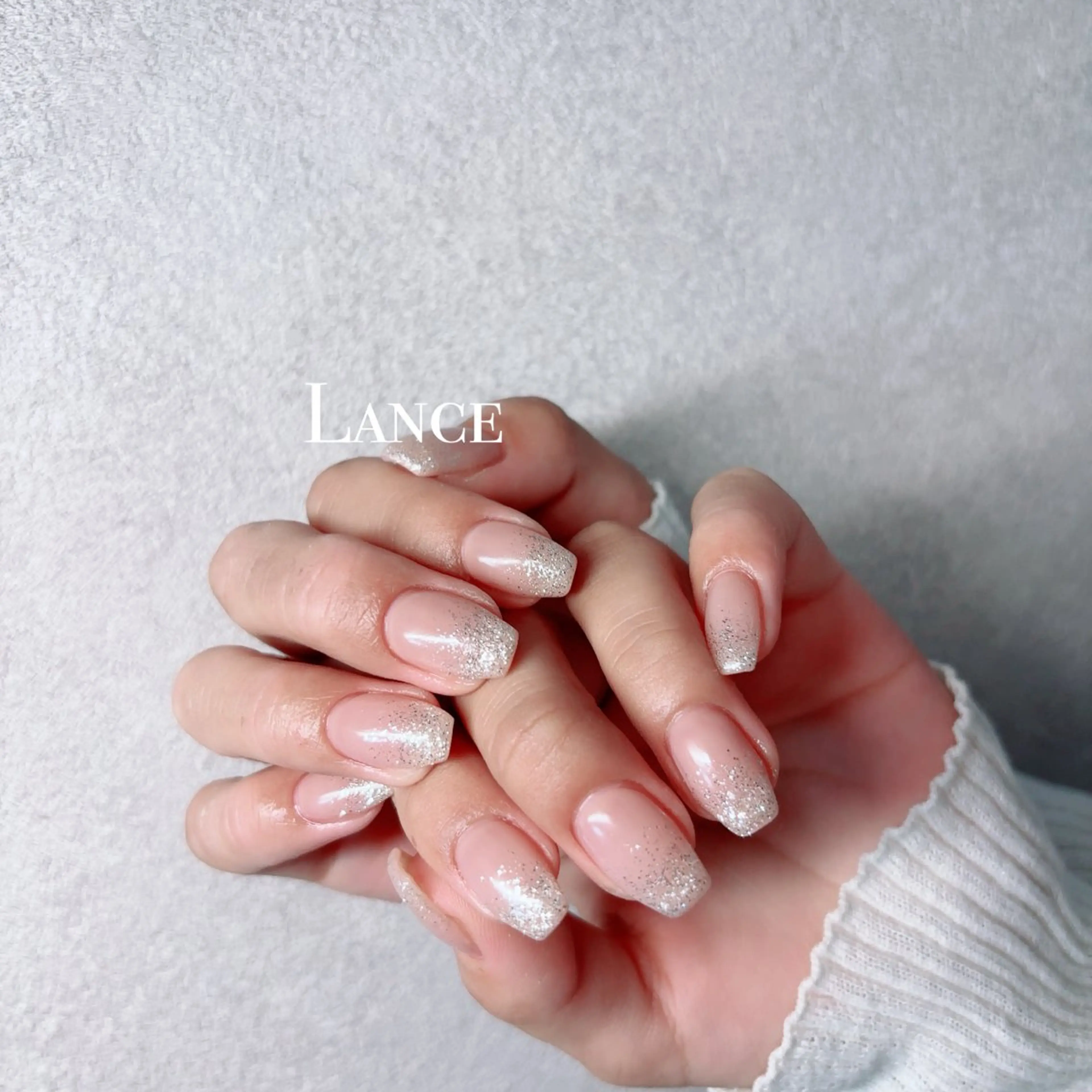 ネイル フレンチネイル キラキラネイル 韓国ネイル マグネットネイル マグネットフレンチ ハンドネイル Lance nailのネイルデザイン