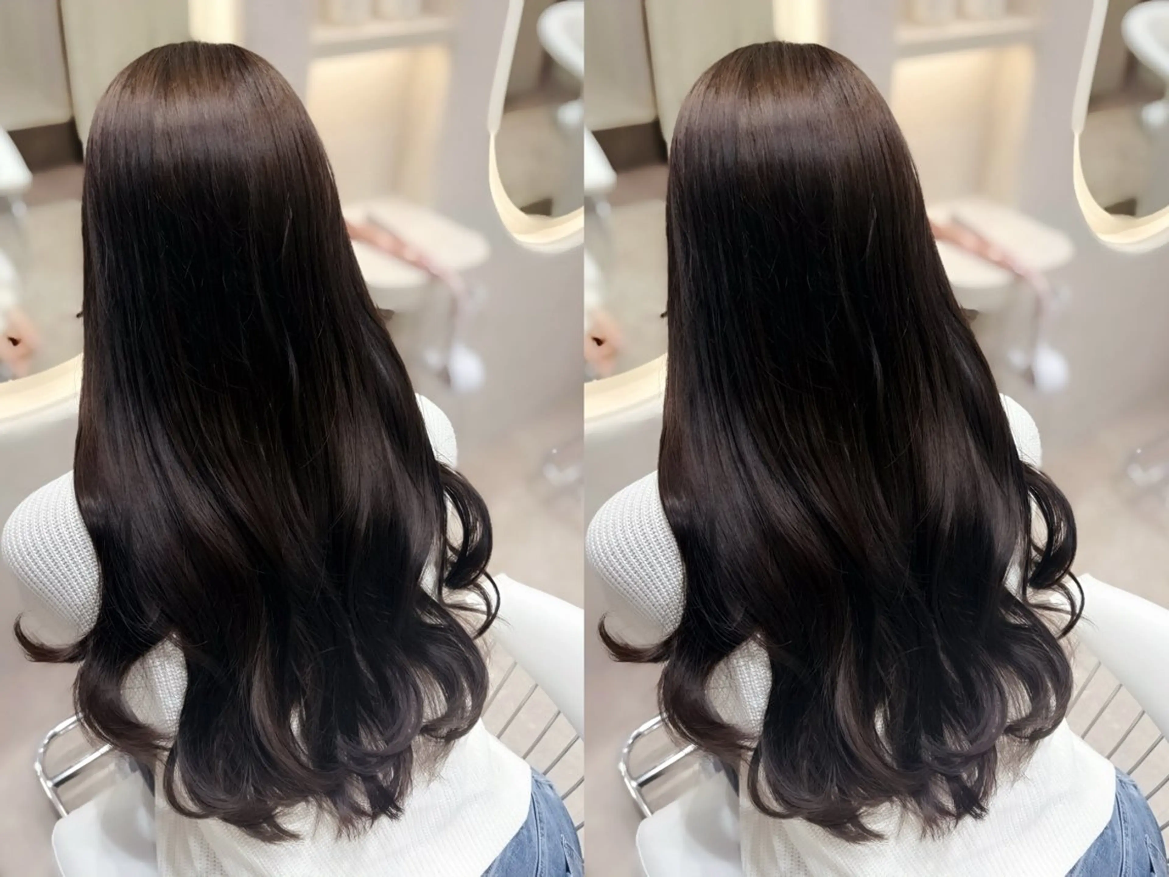 ロング ヘアカラー トリートメント 上品♡韓国レイヤー ‎🤍のの‎🤍のヘアスタイル