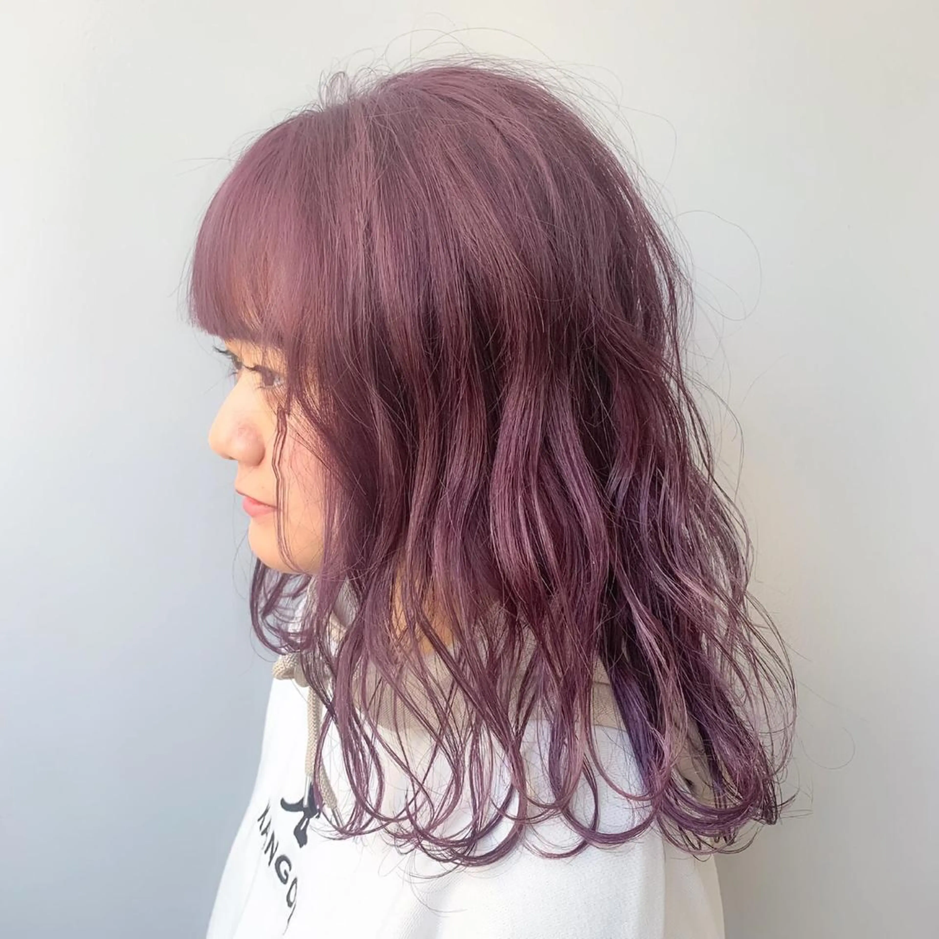 ミディアム カラー パーマ ピンクカラー バイオレットカラー 【赤み消しカラー】 中野浩太のヘアスタイル