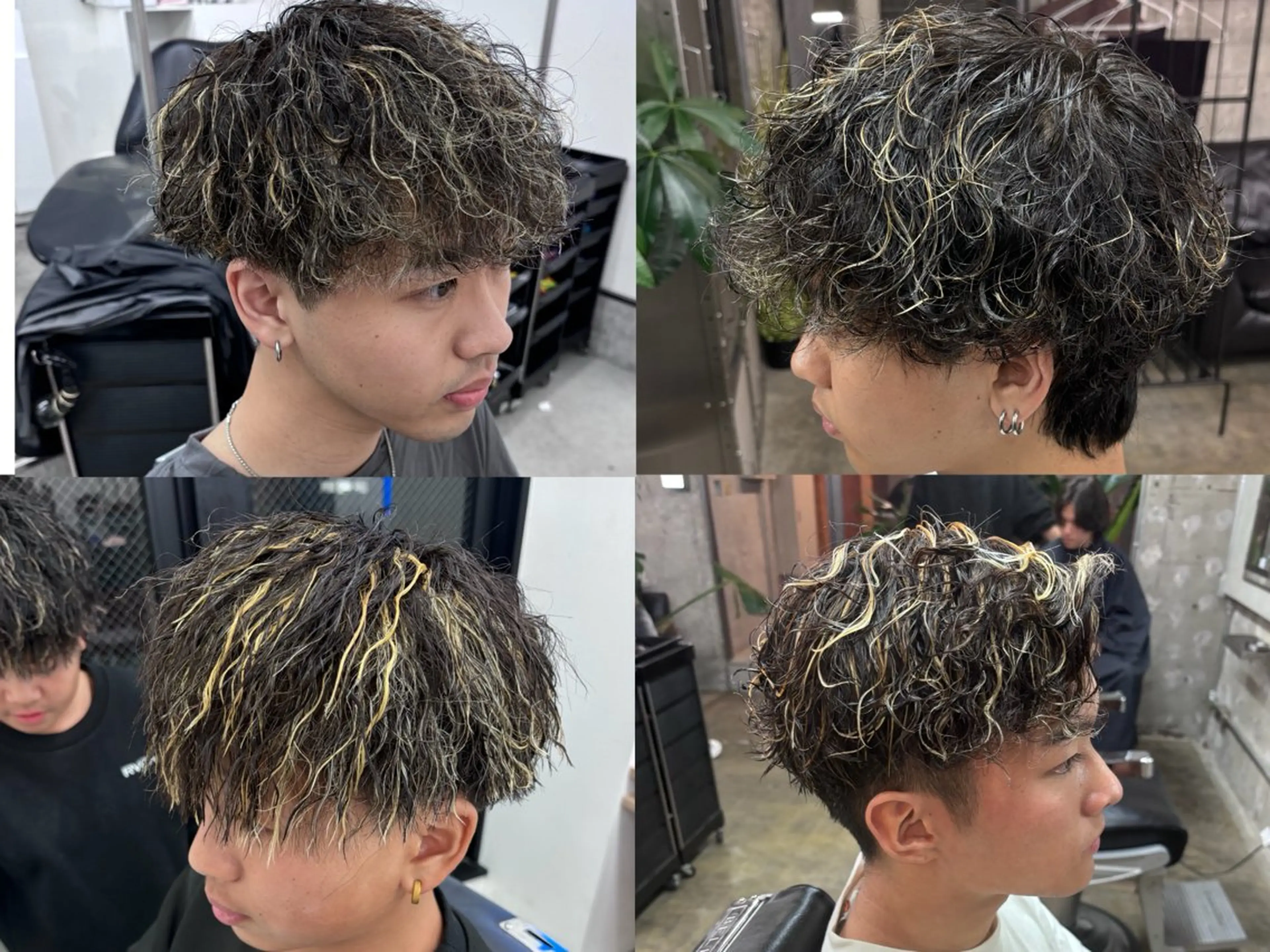 カラー パーマ メンズ メンズメッシュ メンズパーマ メッシュ 土岐 仁/メンズ専門 パーマ特化美容師🔥のヘアスタイル