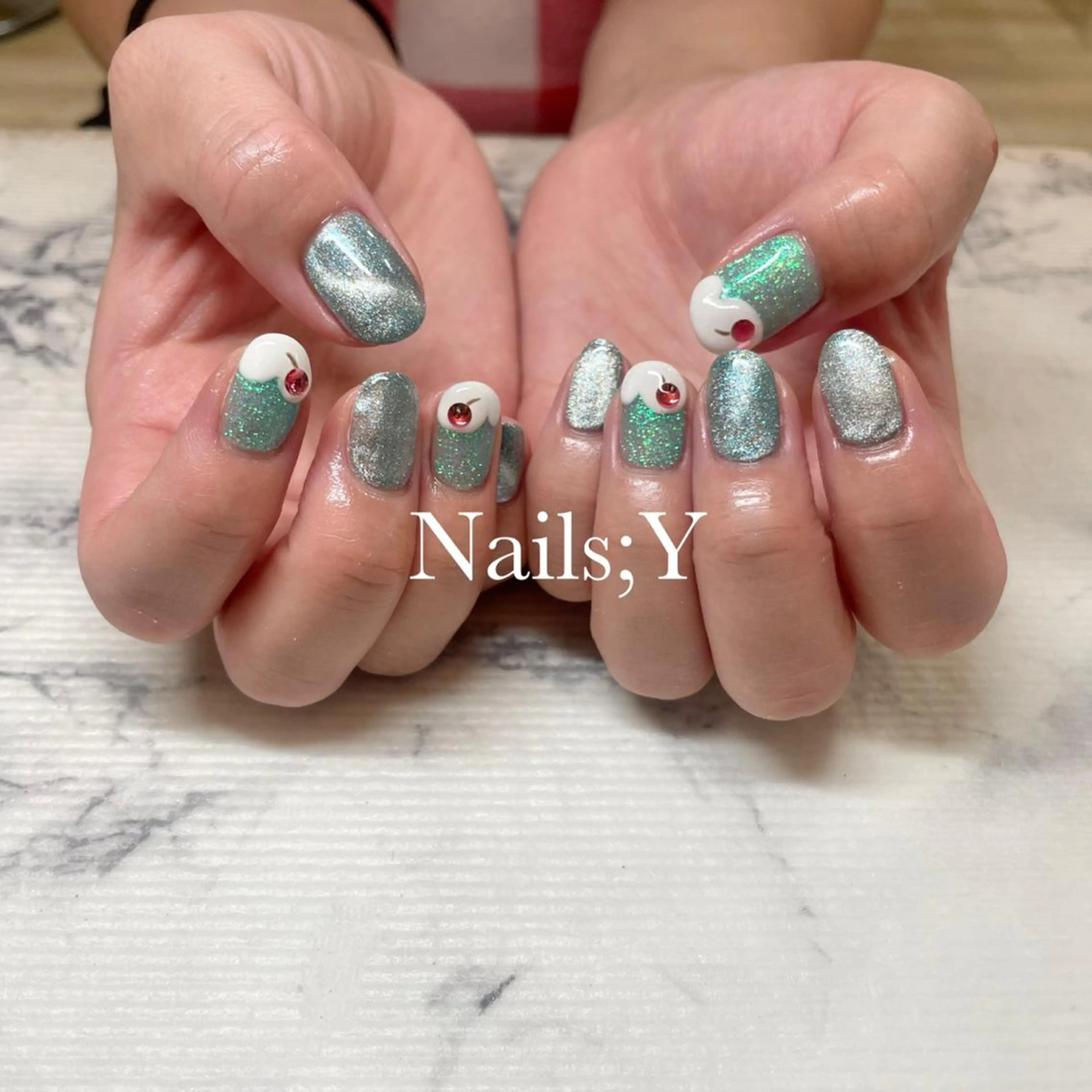 ネイル キラキラネイル ラメ(グリッター) マグネットネイル 夏ネイル ハンドネイル yo koのネイルデザイン