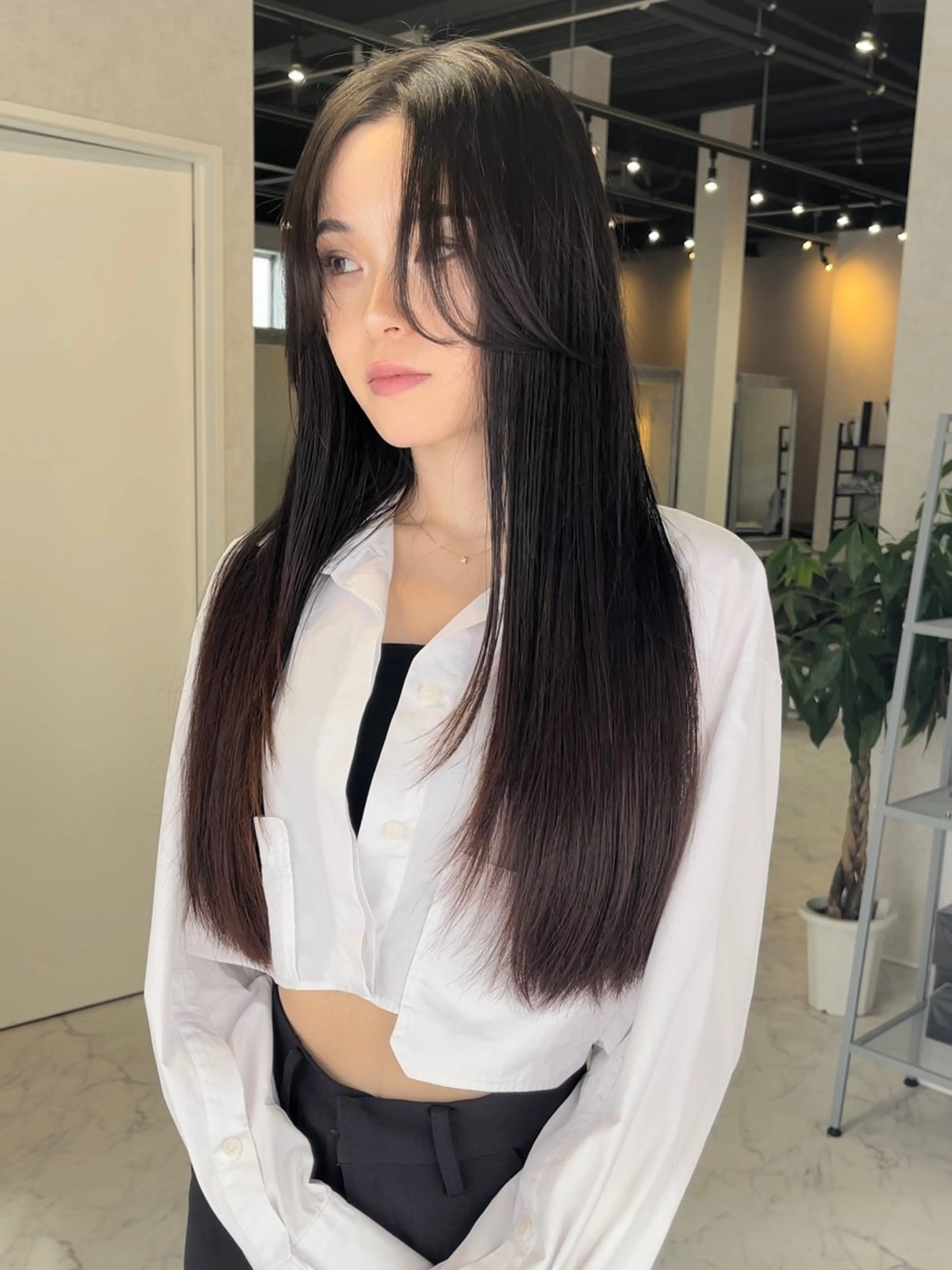 ロング ヘアアレンジ 外国人風カラー ハイライト レイヤーカット アンドウ ユウ/ レイヤーカット/韓国のヘアスタイル