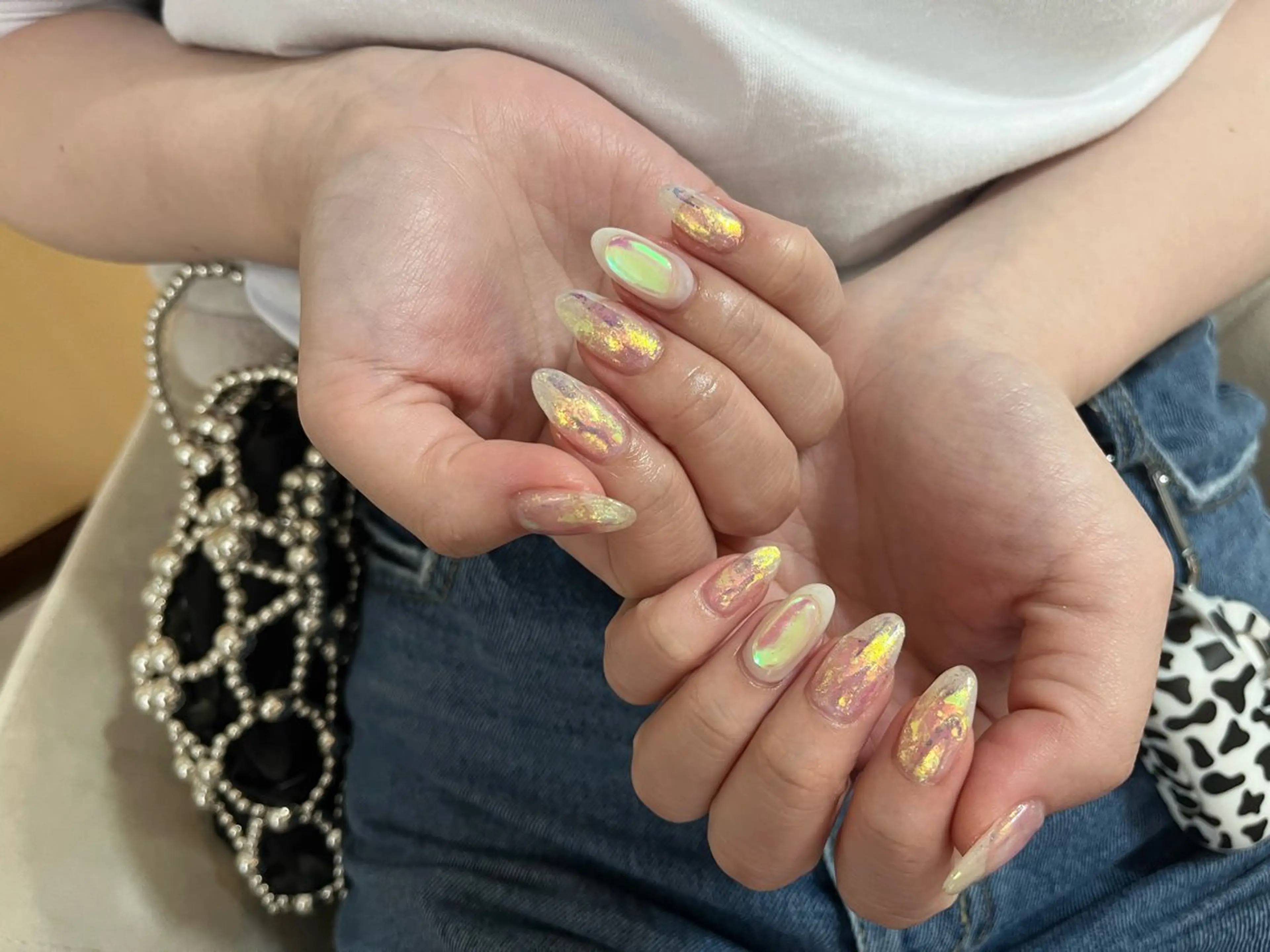 ネイル ジェルネイル 氷ネイル・うるうるネイル メンズネイル パラジェル 春ネイル ハンドネイル kikinail 溝の口のネイルデザイン