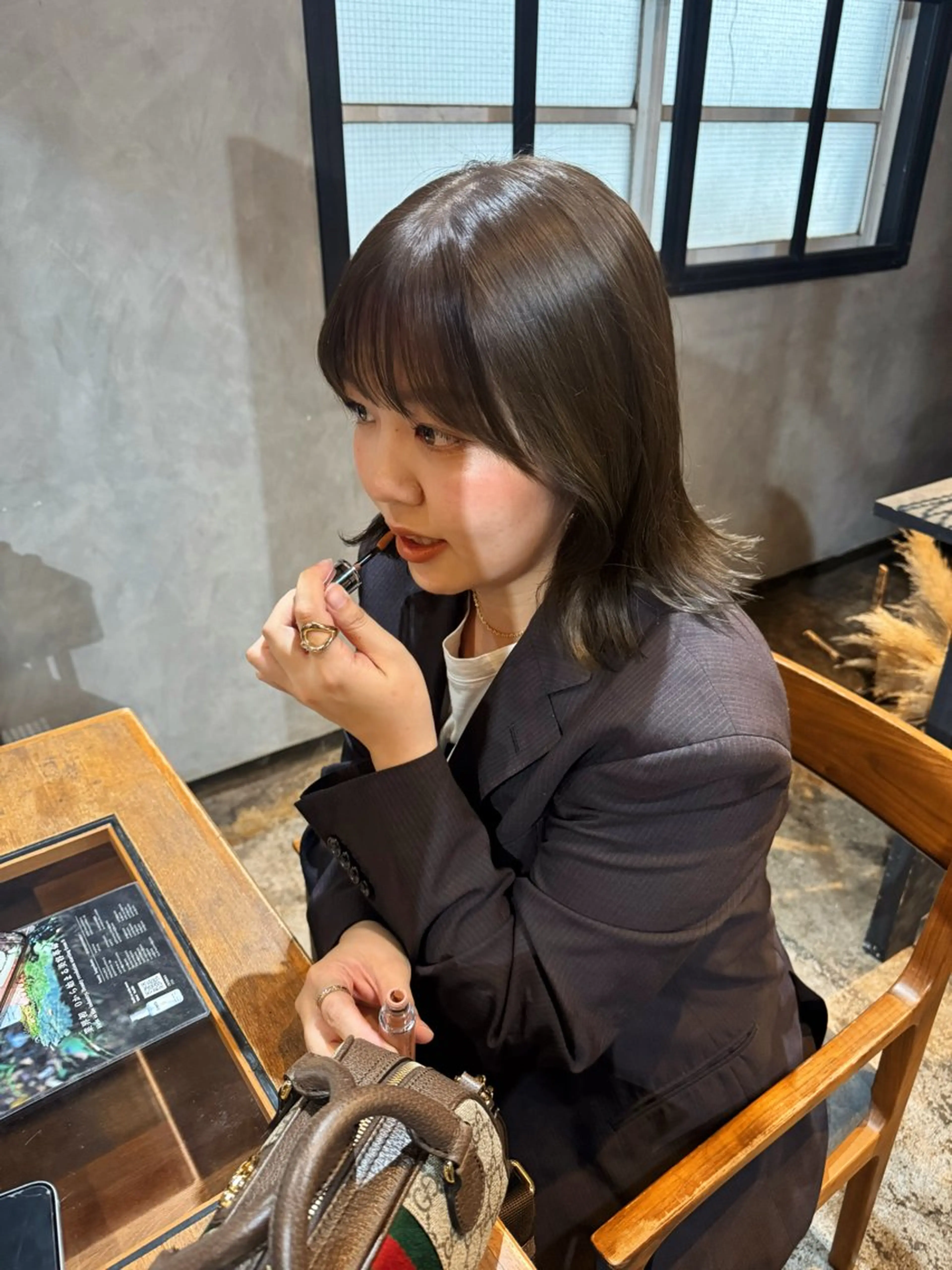 ミディアム カラー カット ヘアカラー トリートメント クキノケイカ /暖色カラーのヘアスタイル