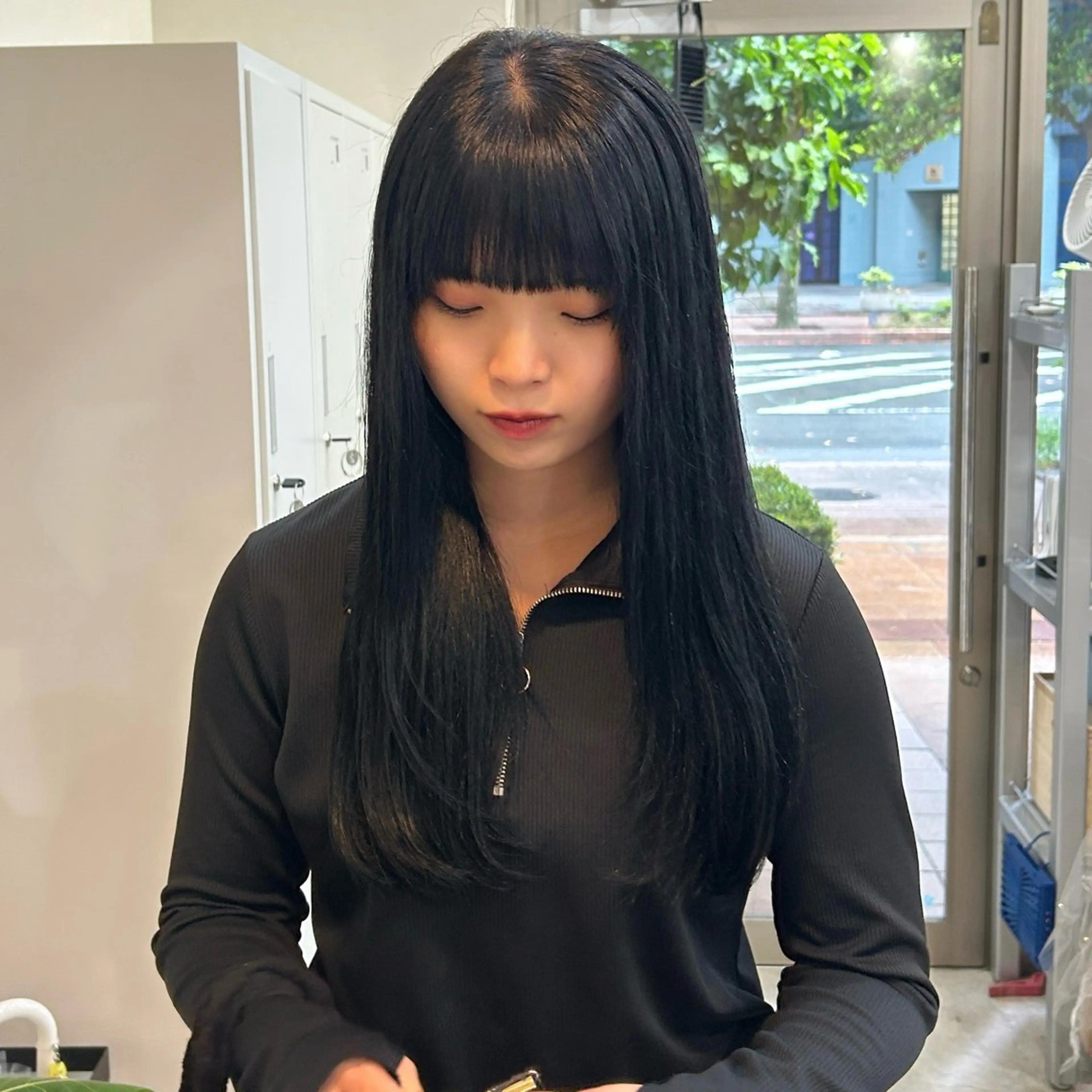 ロング カット ヘアカラー トリートメント MIDORI🎀 透明感/ベージュのヘアスタイル