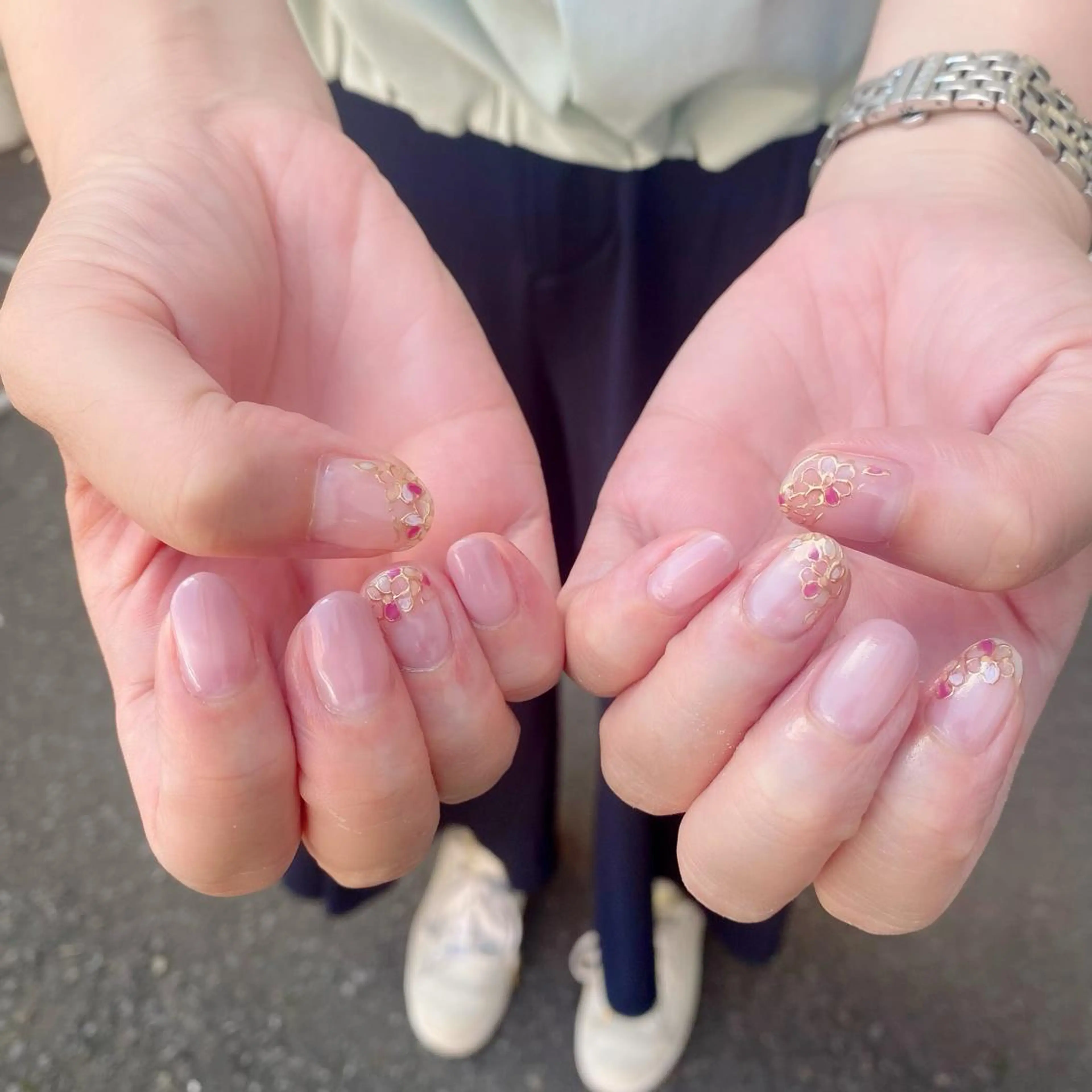 ネイル アートネイル グラデーション ミラーネイル オフィスネイル Salon Ｋのネイルデザイン