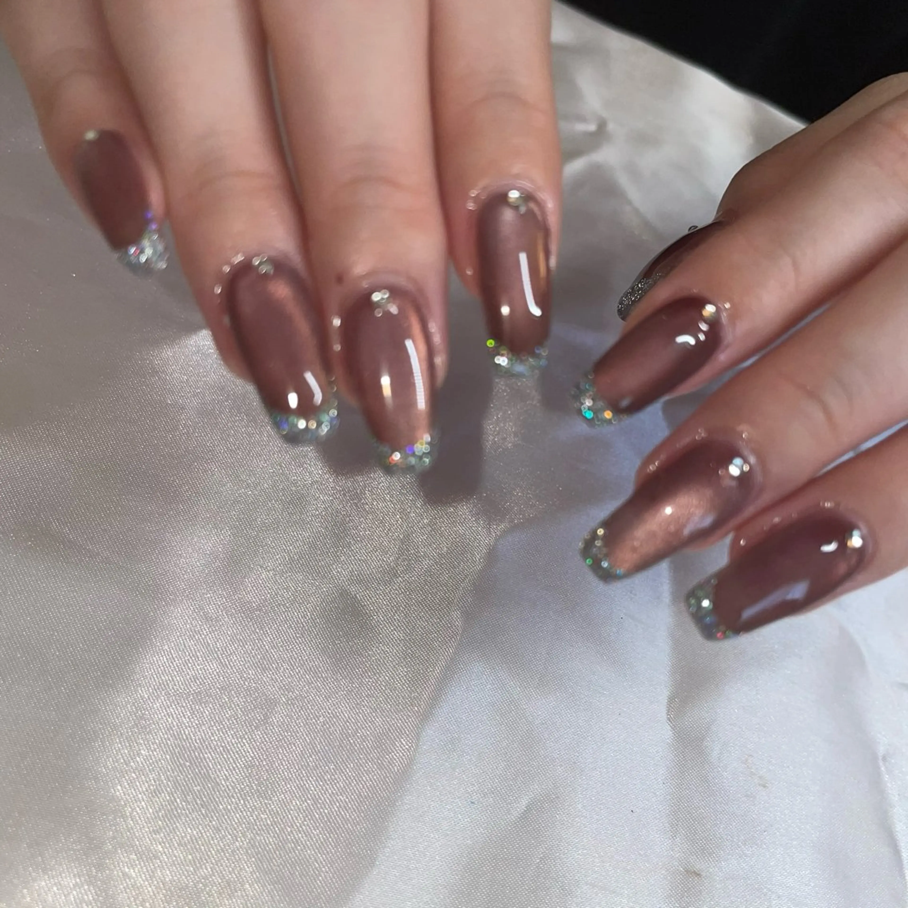 ネイル フラッシュネイル フレンチネイル マグネットネイル salon de perlaのネイルデザイン