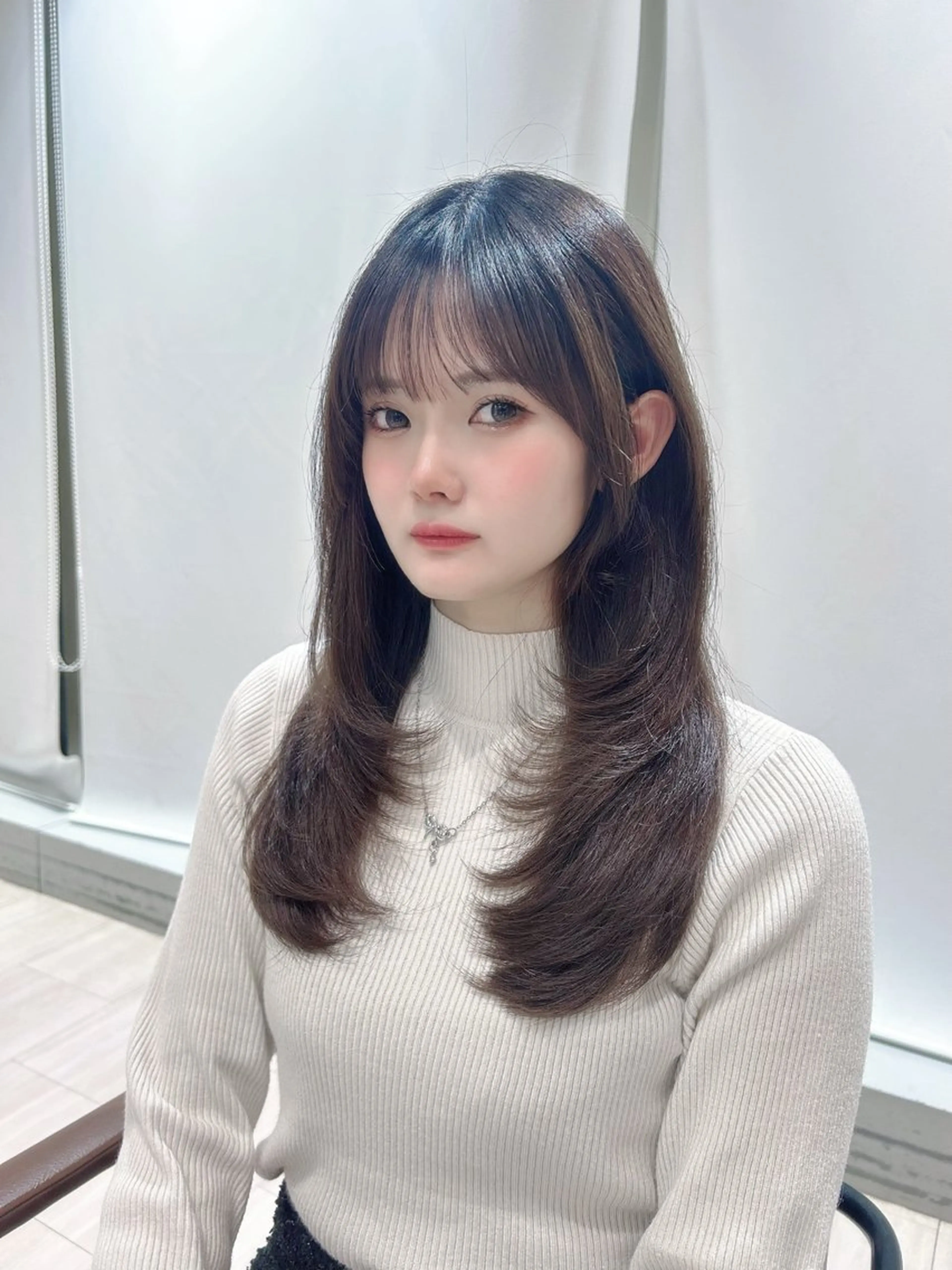 ロング カット ヘアカラー トリートメント 🌼大竹美侑/顔まわ りカット/レイヤーのヘアスタイル