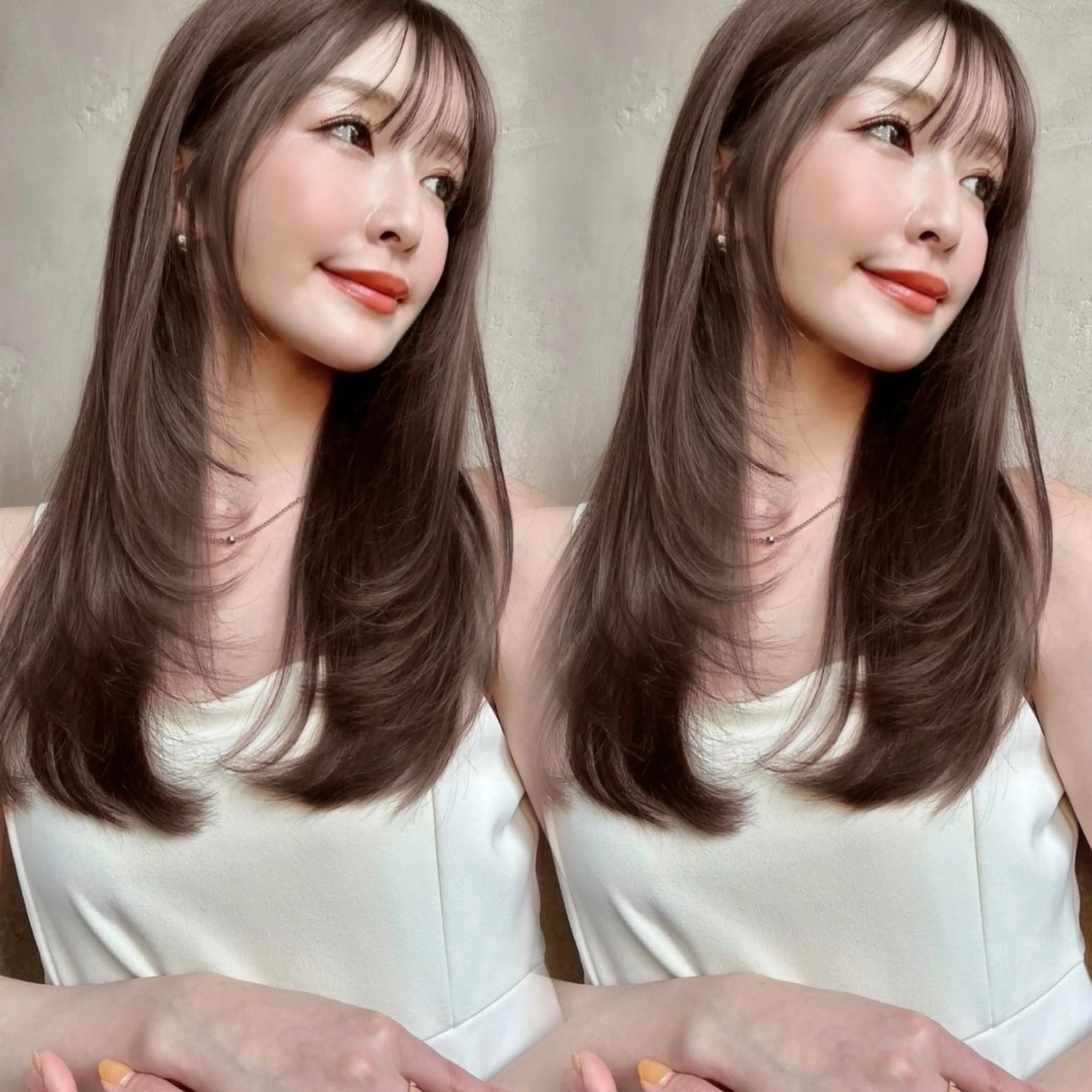 ロング カラー 似合わせカット カット ヘアカラー トリートメント レイヤー/髪質改善 Lond ambreのヘアスタイル