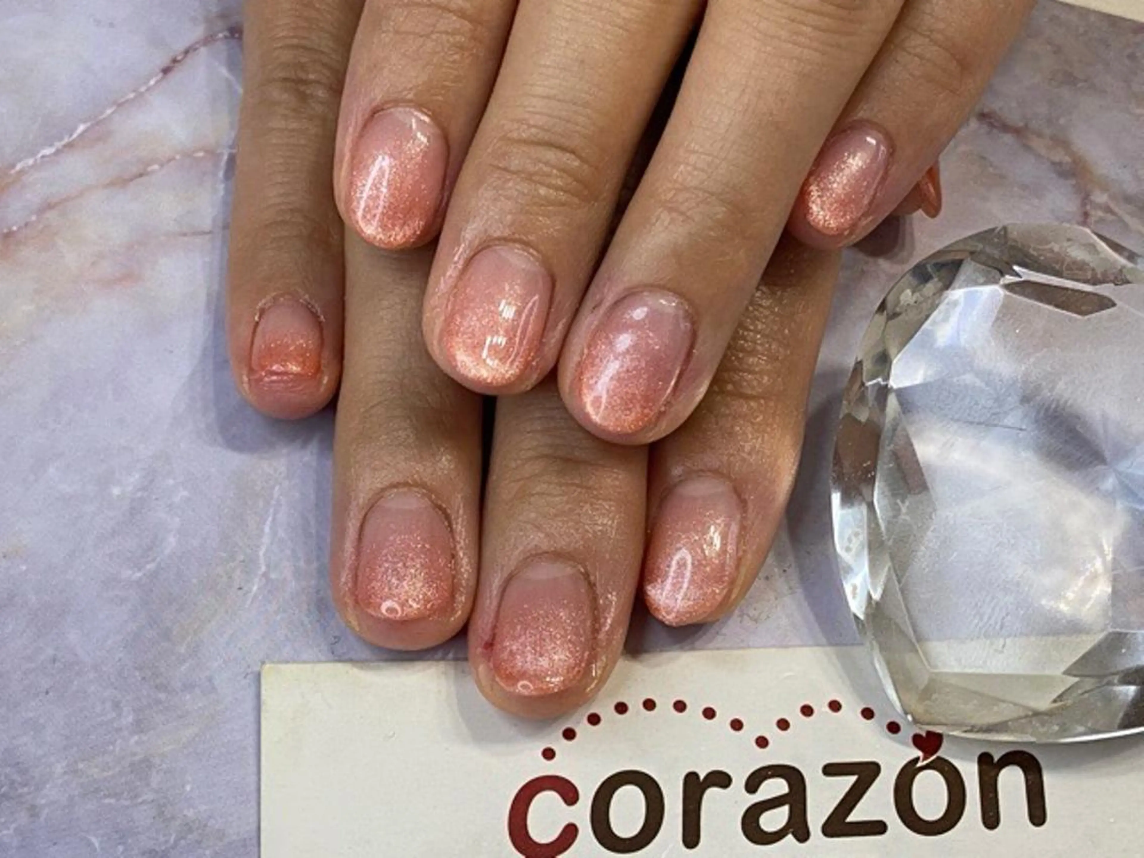 ネイル ジェルネイル グラデーション マグネットネイル ピンク corazon所属・ネイリスト aicoのネイルデザイン