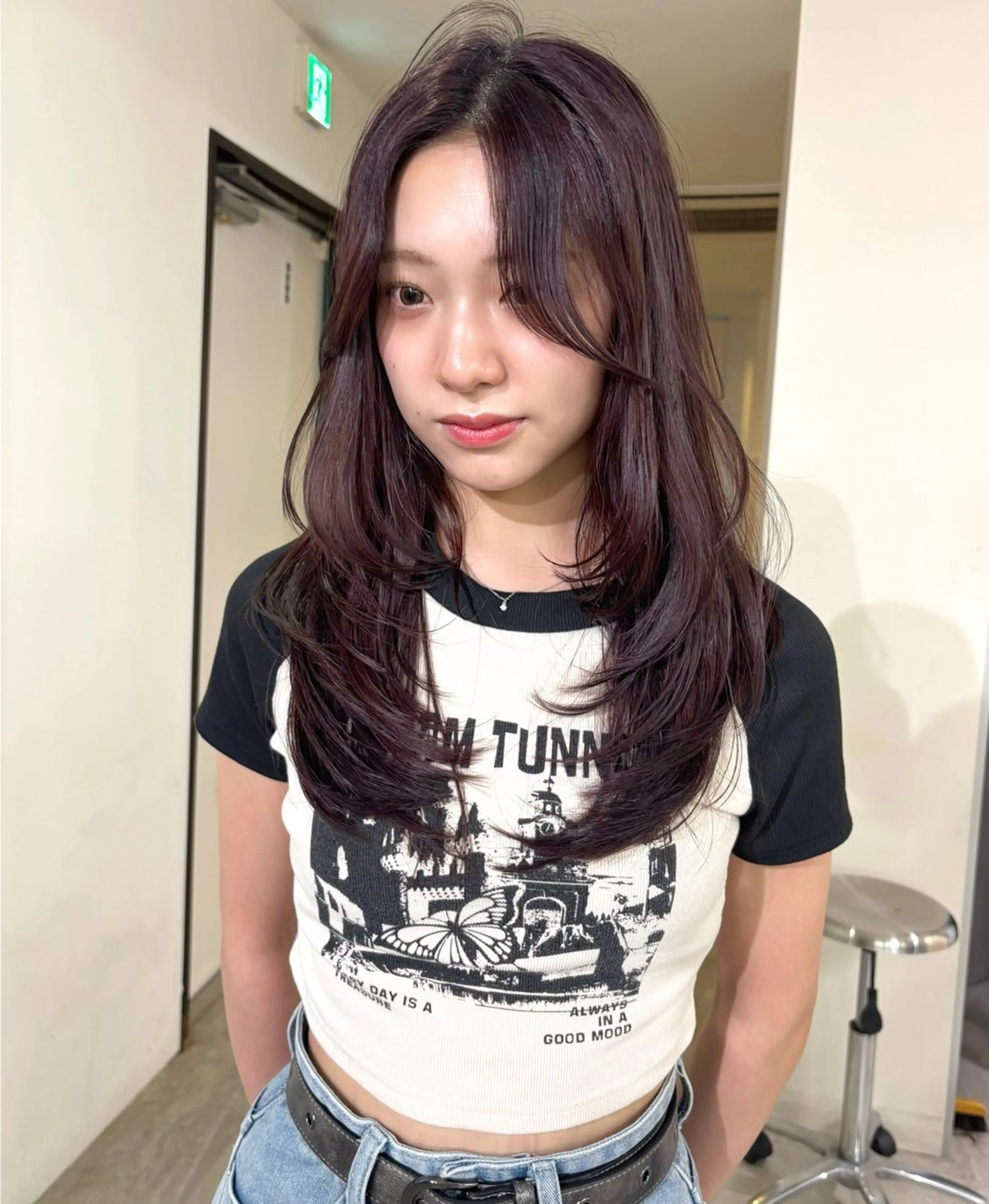 ロング カラー ブリーチ ダブルカラー ブリーチなしカラー カット ヘアカラー mizuki/ピンク ベージュ.レイヤーのヘアスタイル