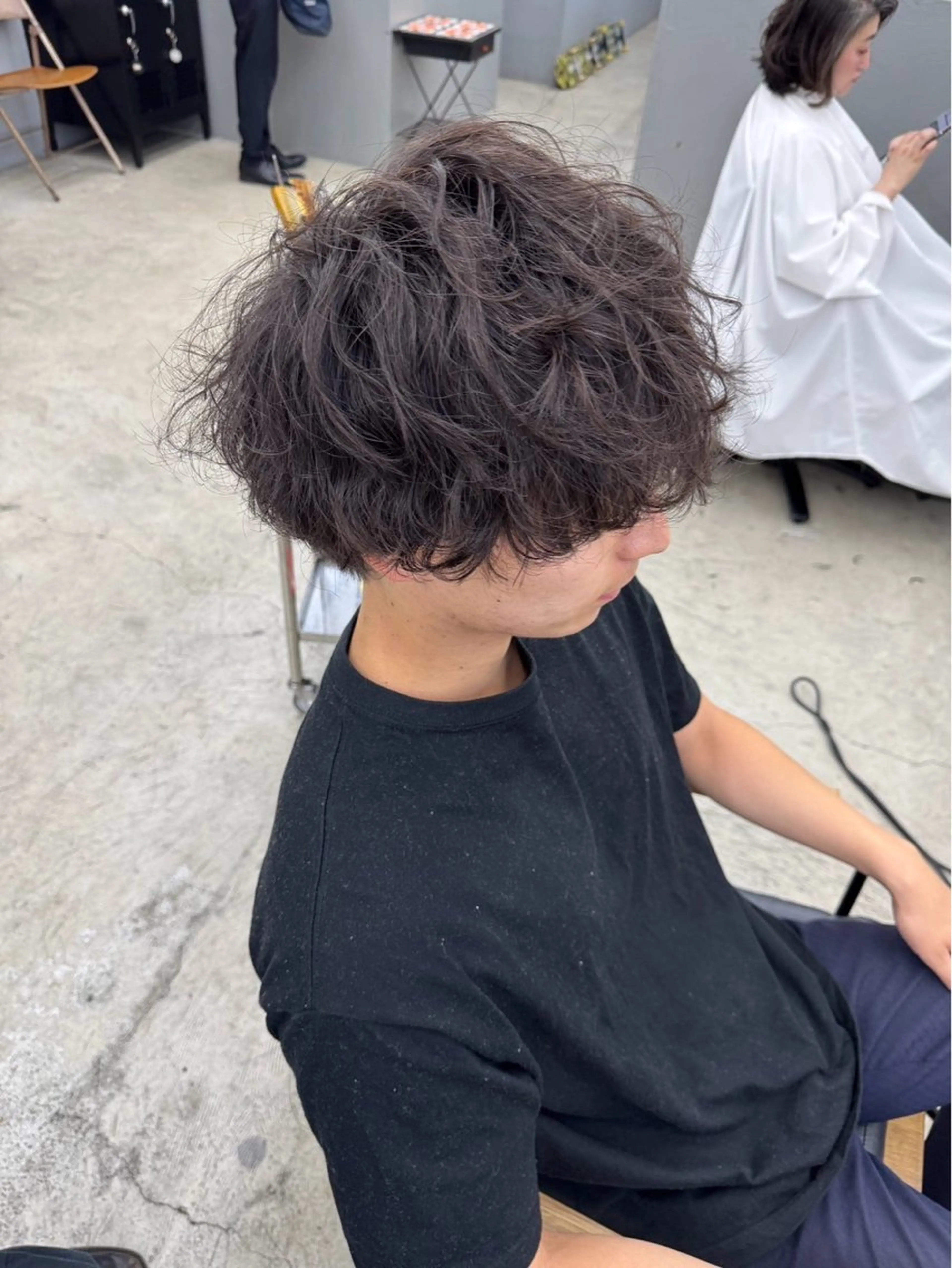 ミディアム パーマ メンズ メンズ専門サロン wokeのヘアスタイル