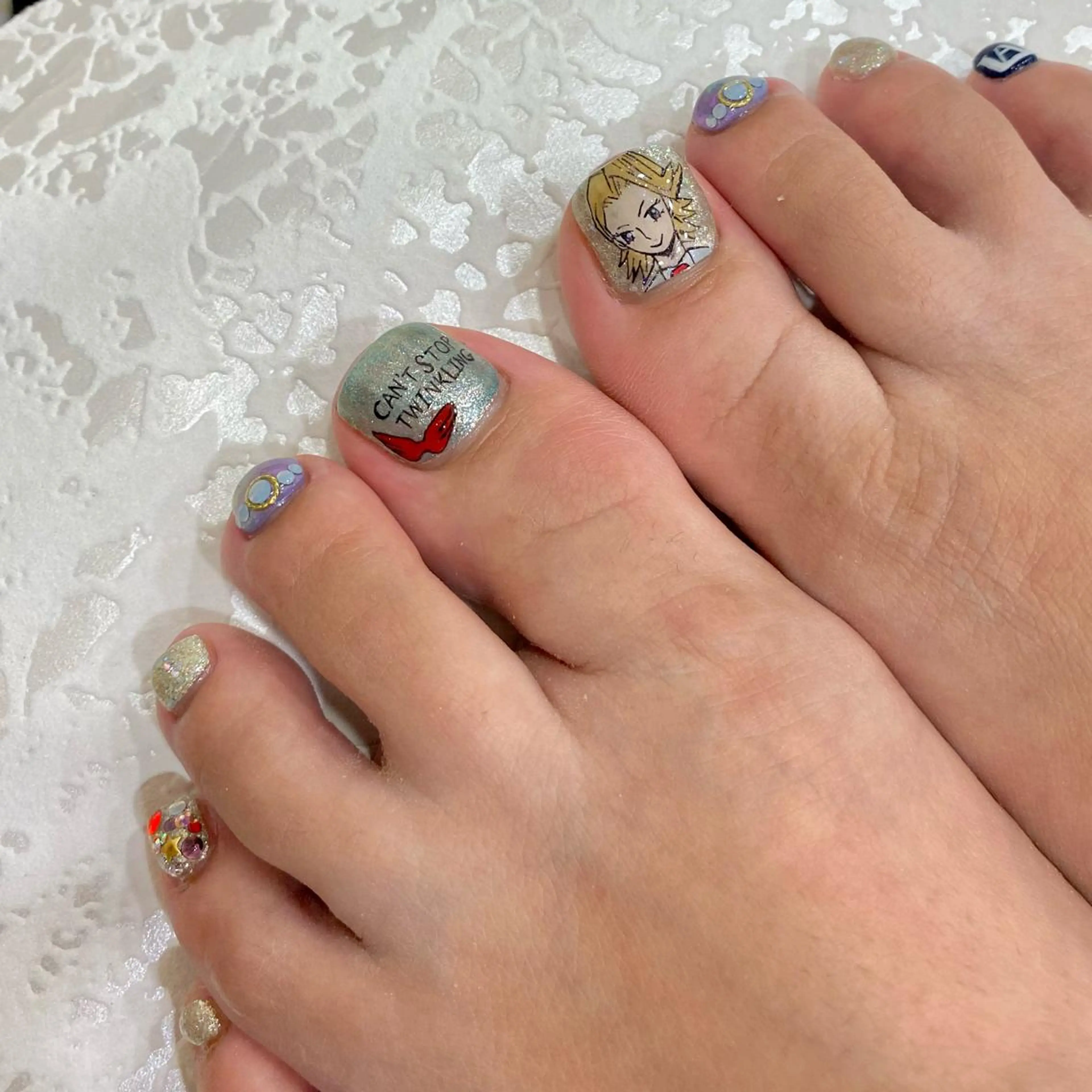 ネイル ブルー 安藤 彩乃のネイルデザイン