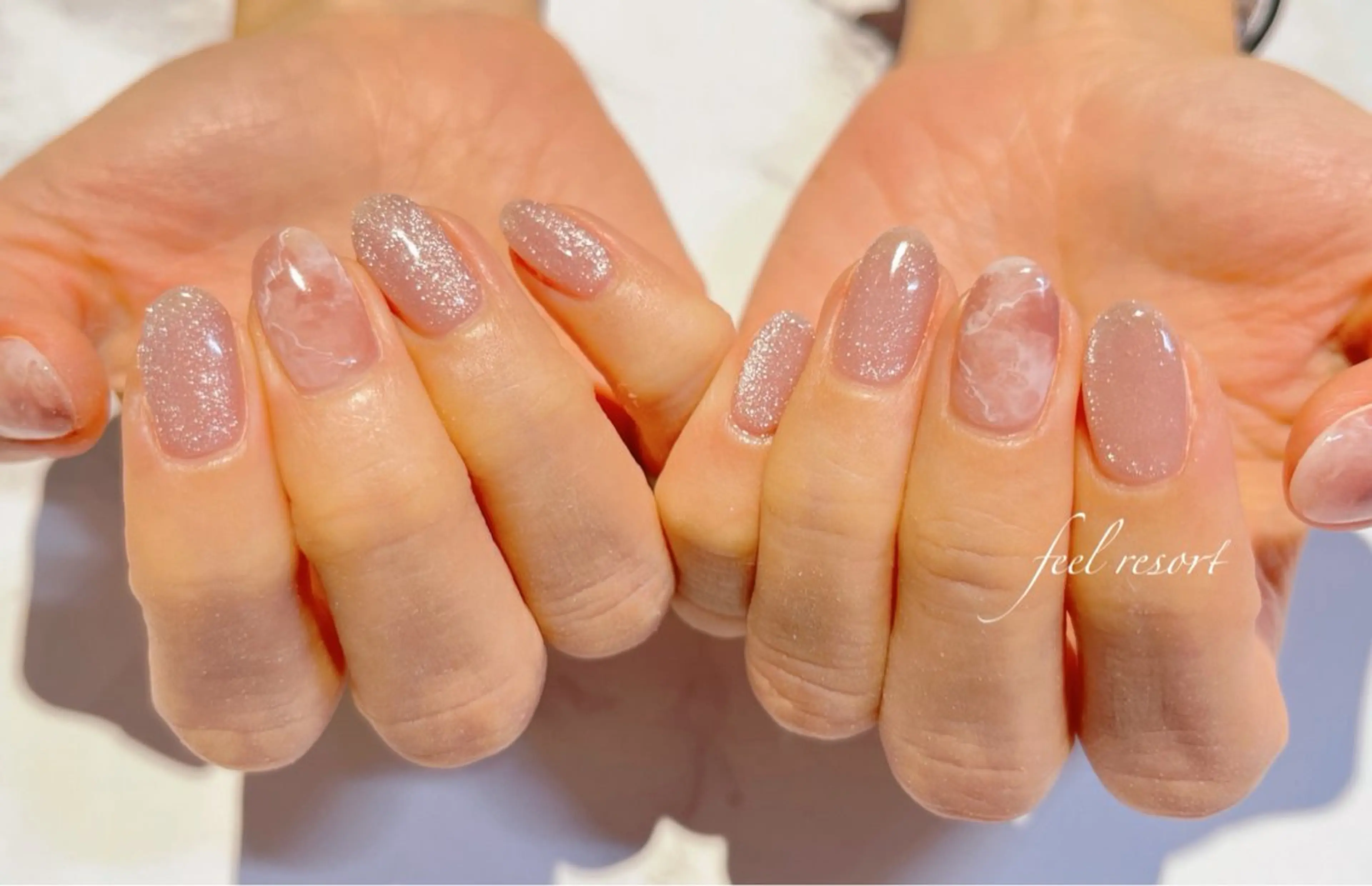 ネイル 長さ出し フットネイル フレンチネイル ジェルネイル ガラスフレンチ ハンドネイル Lien（リアン） 銀座駅6分のネイルデザイン