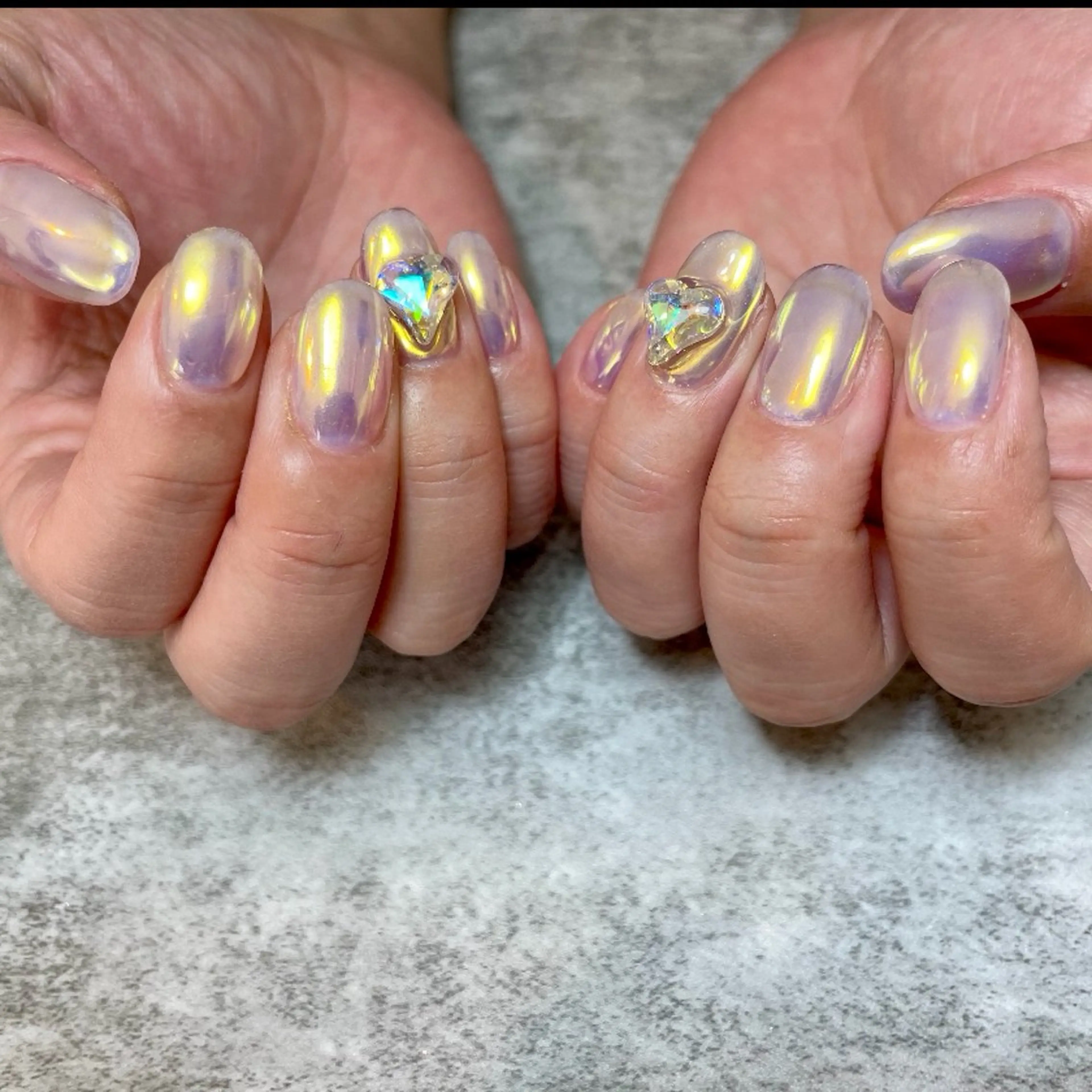 ネイル オーロラネイル ミラーネイル Mii nailのネイルデザイン