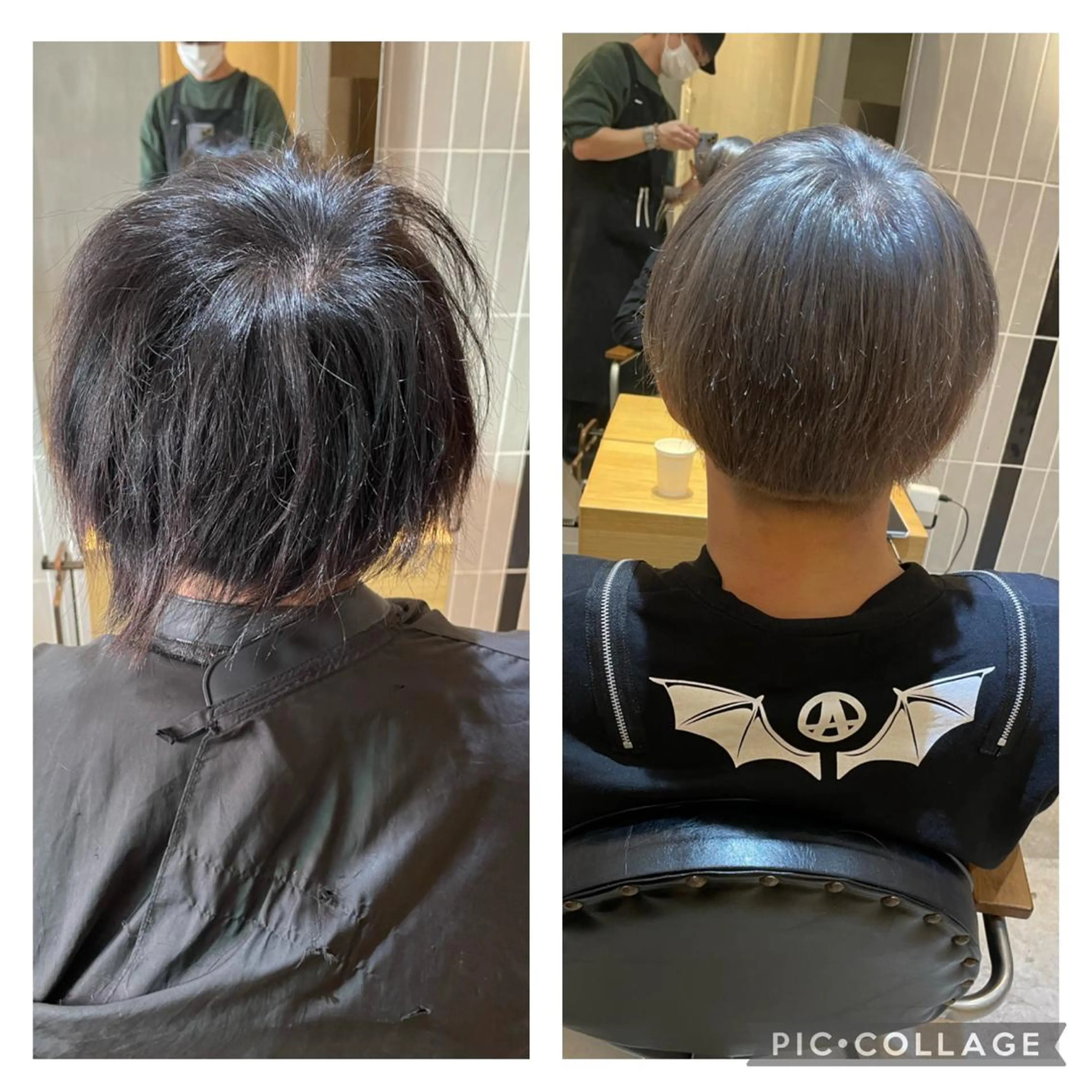 ショート メンズ 複雑履歴に対応ブリー チ無しダブルカラーのヘアスタイル