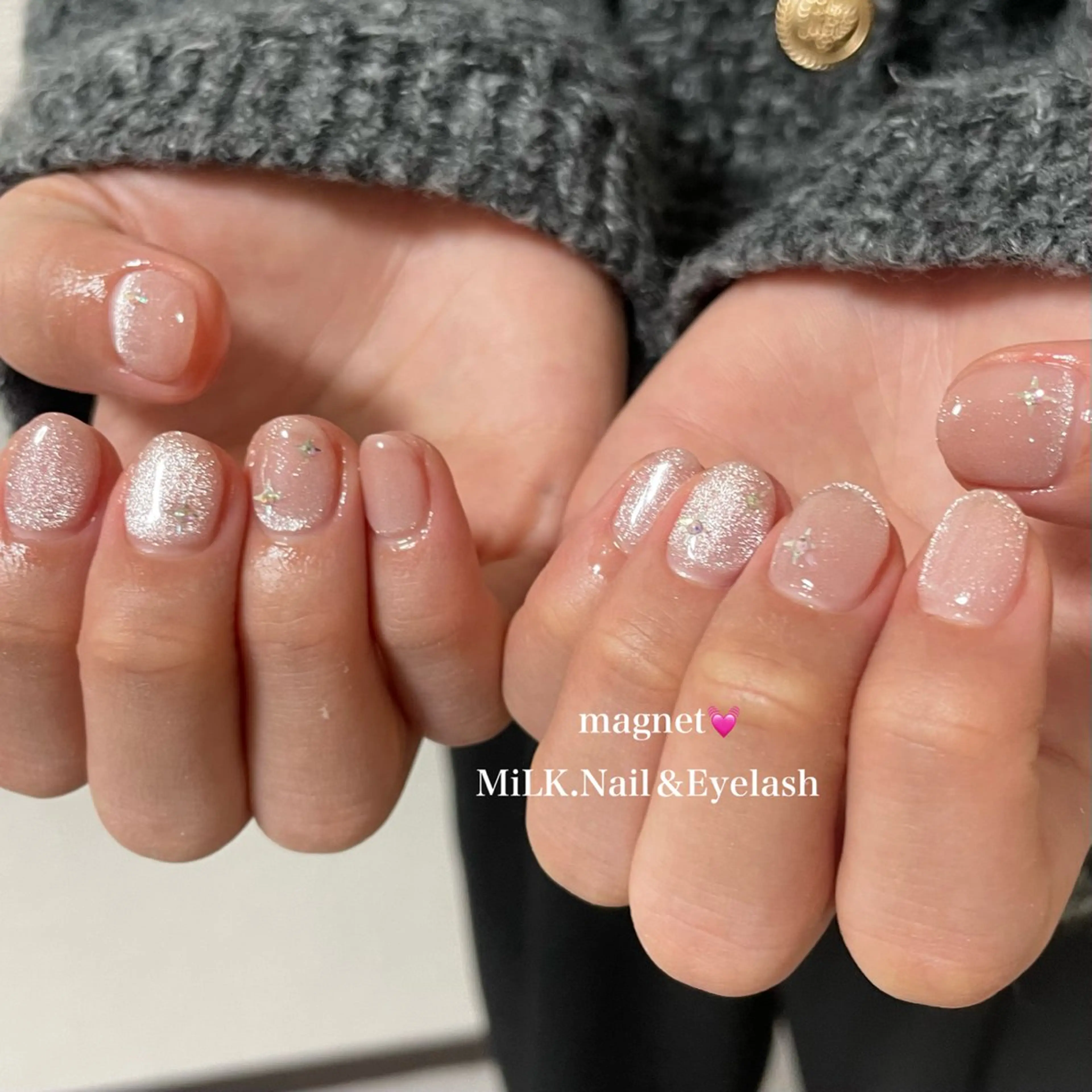 ネイル シンプルネイル ハンドネイル MiLK. wakaのマツエク・マツパデザイン