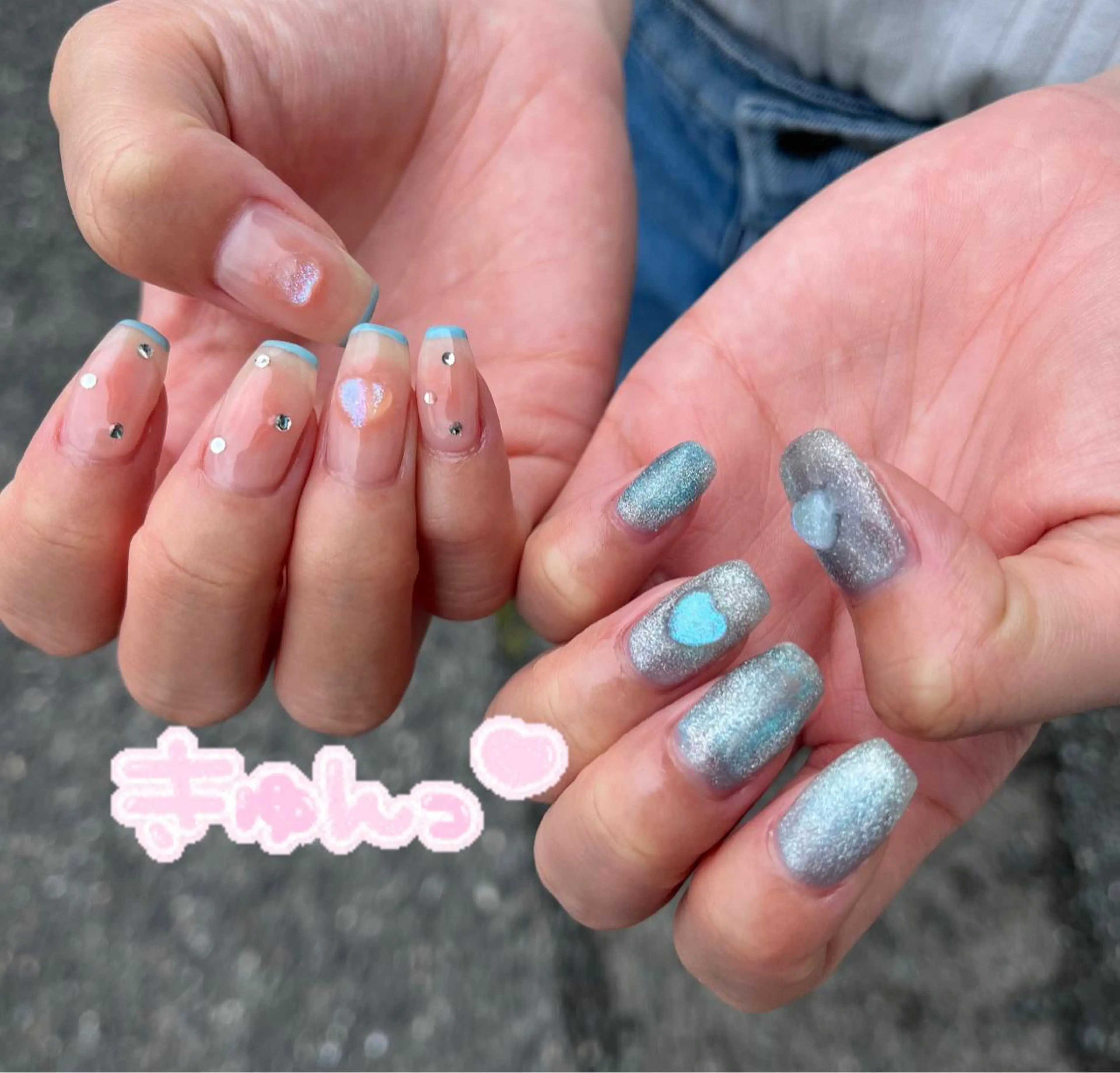 ネイル チークネイル フレンチネイル マグネットネイル #Amin nail salonのネイルデザイン