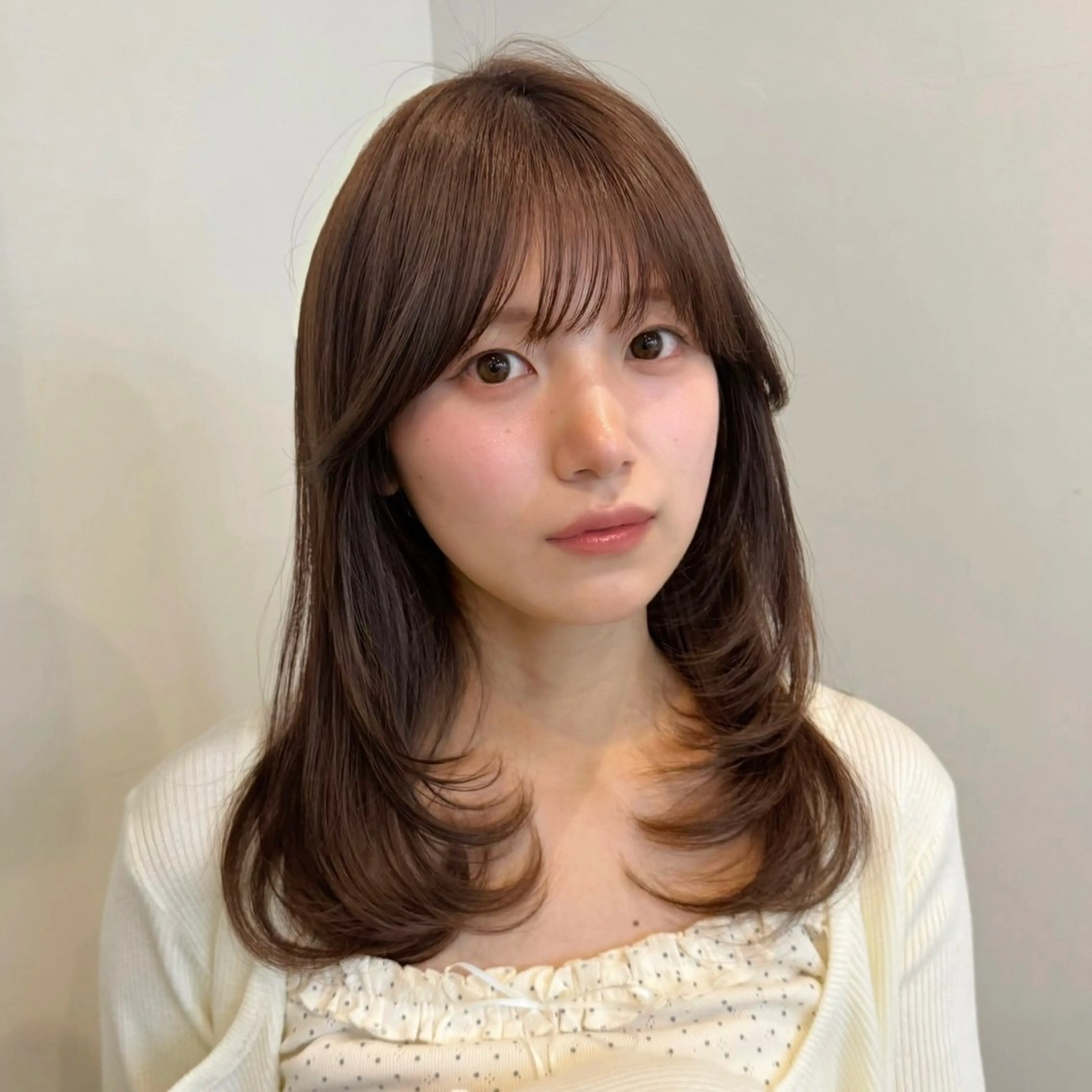 ミディアム カラー レイヤーカット 小顔カット カット ヘアカラー トリートメント ボブ/レイヤー /sora🌙✨️のヘアスタイル