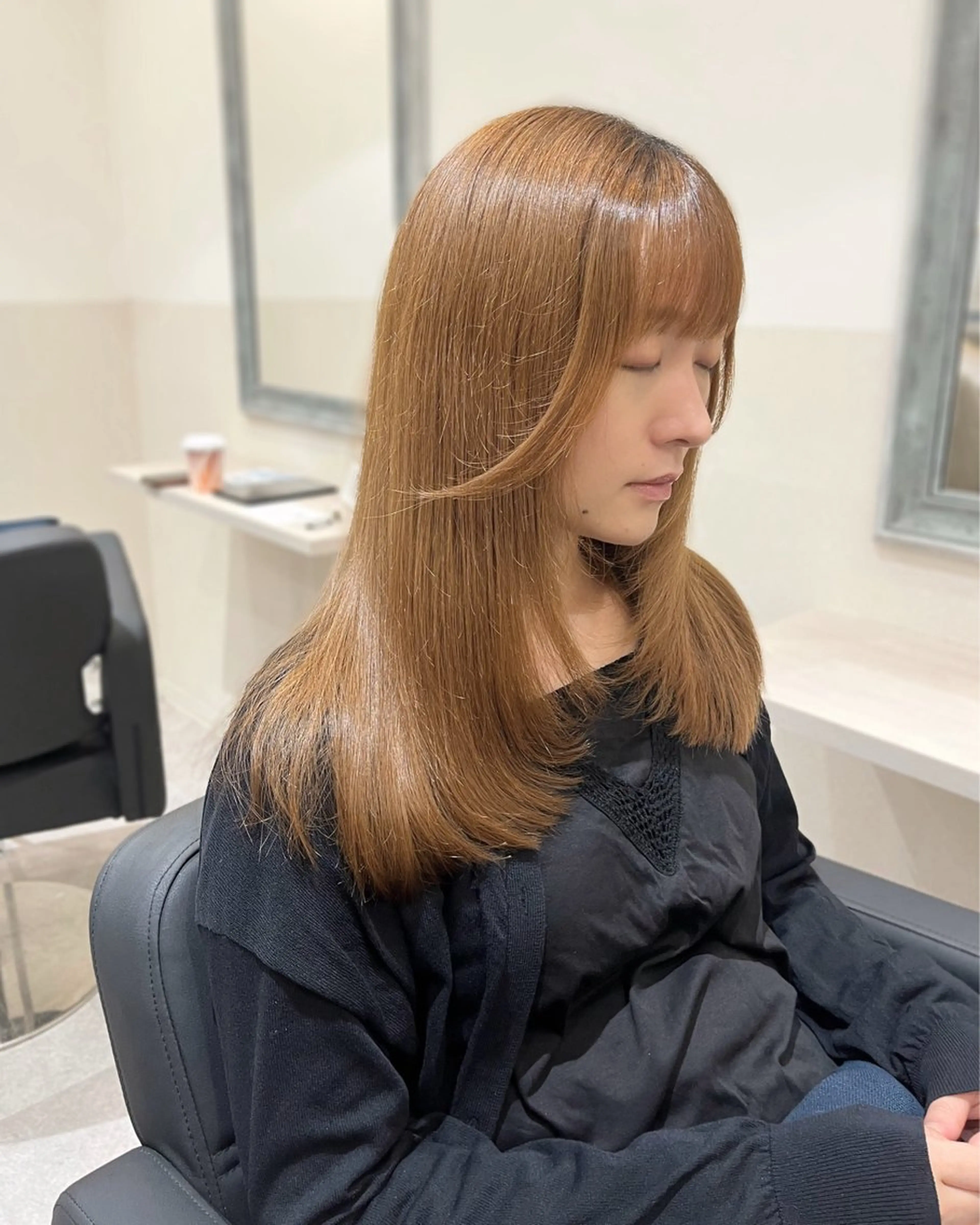 ロング 堤　葵生/透明感カラ ー/髪質改善縮毛矯正のヘアスタイル