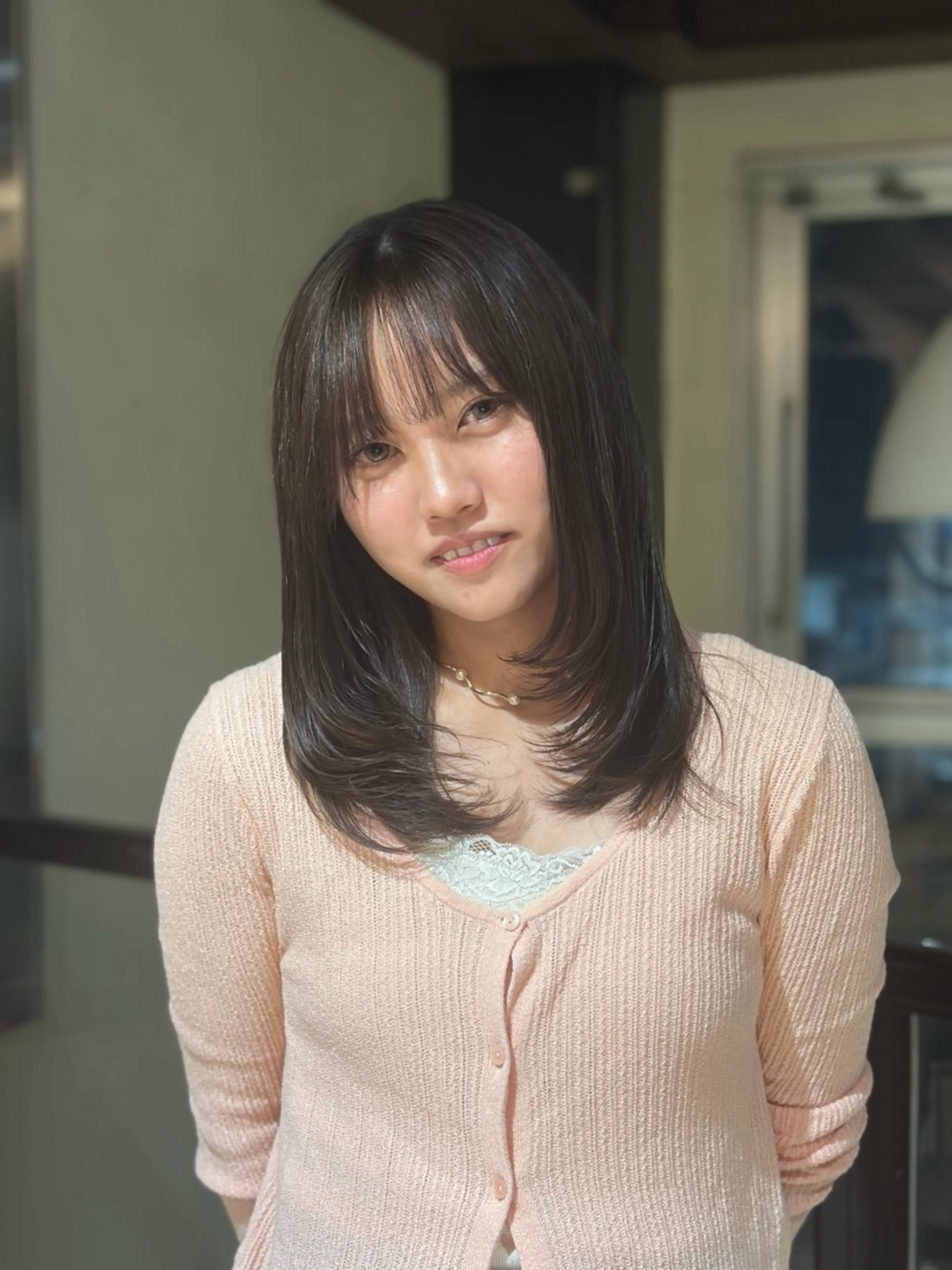セミロング カット 岡山レイヤーカット/ 髪質改善/松島大己のヘアスタイル