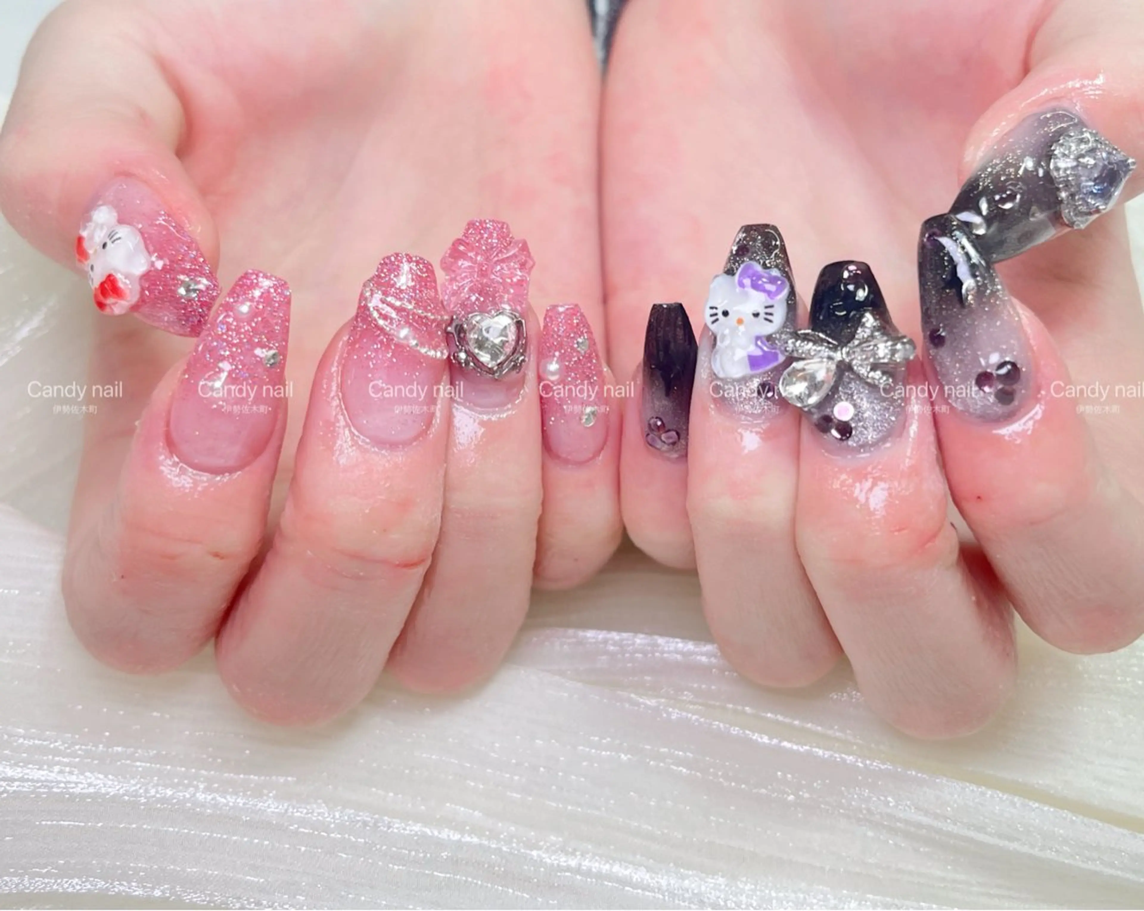 ネイル candy nail 韓国風ワンホンネイルのネイルデザイン