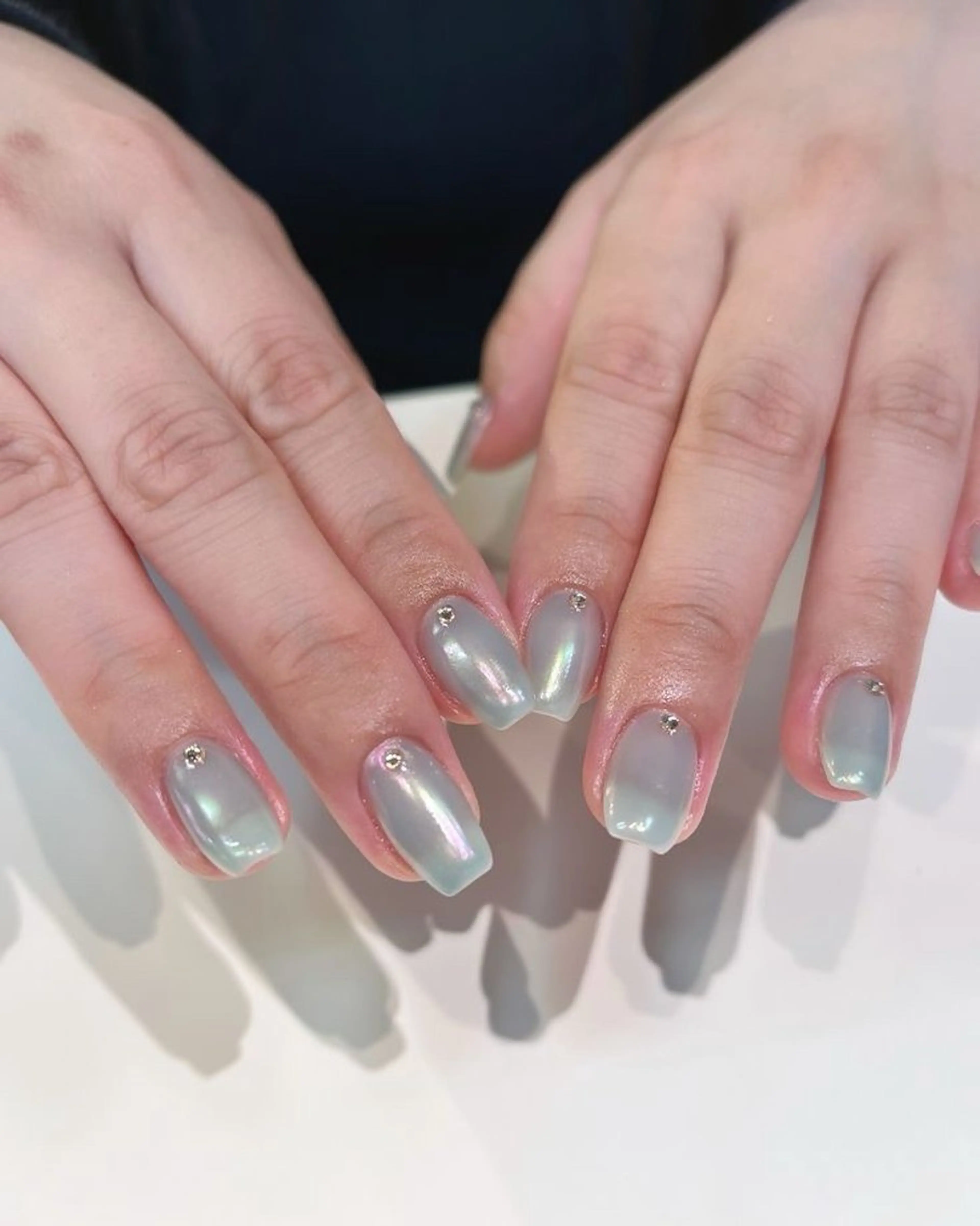 ネイル ワンカラーネイル ハンドネイル 波 なみのネイルデザイン