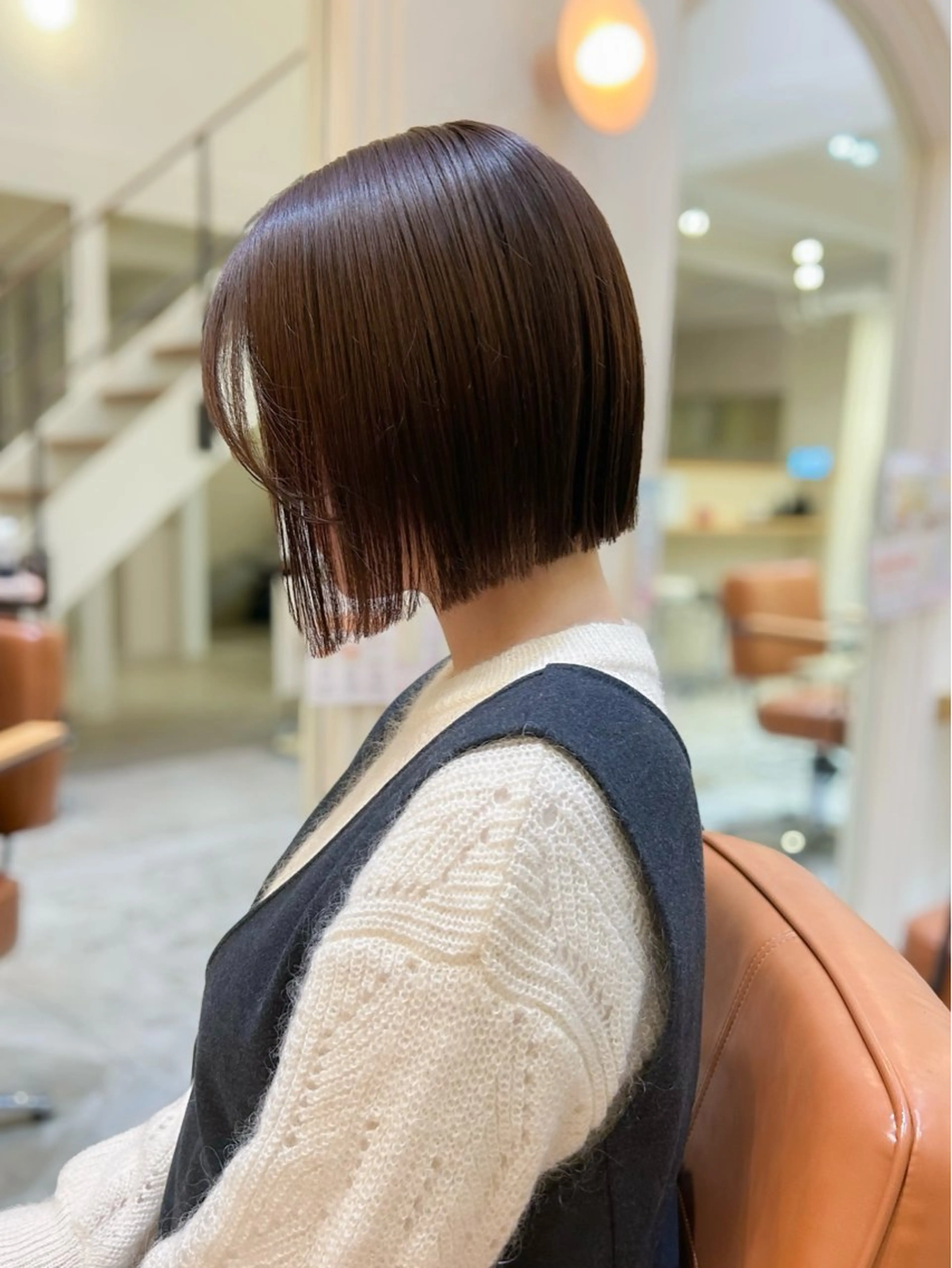 ミディアム 切りっぱなしボブ ボブ 山﨑弓夢/ 撮影モデル/ボブのヘアスタイル