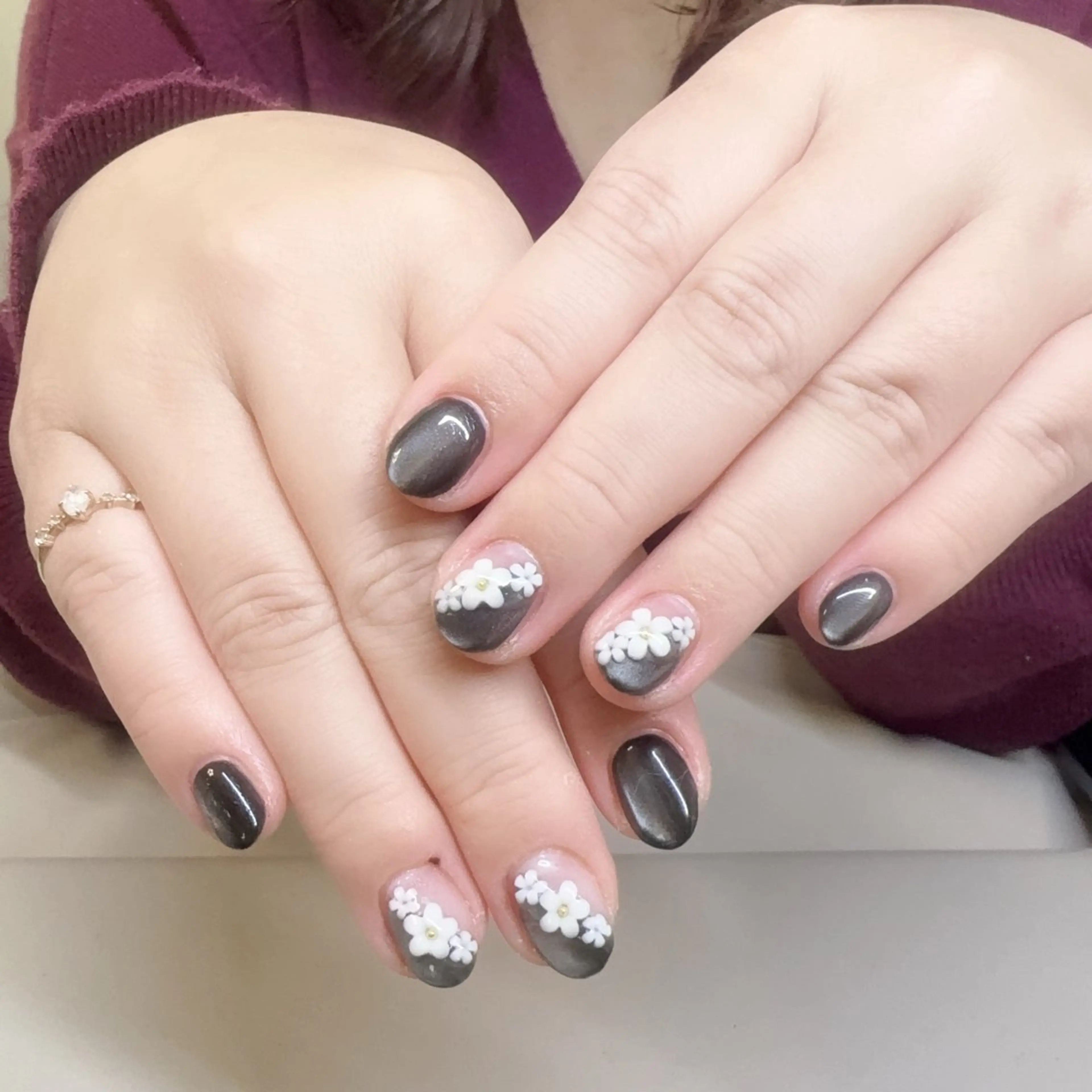 ネイル アートネイル オーロラネイル ジェルネイル ガーリー キラキラネイル Rika Nail salon 1のネイルデザイン