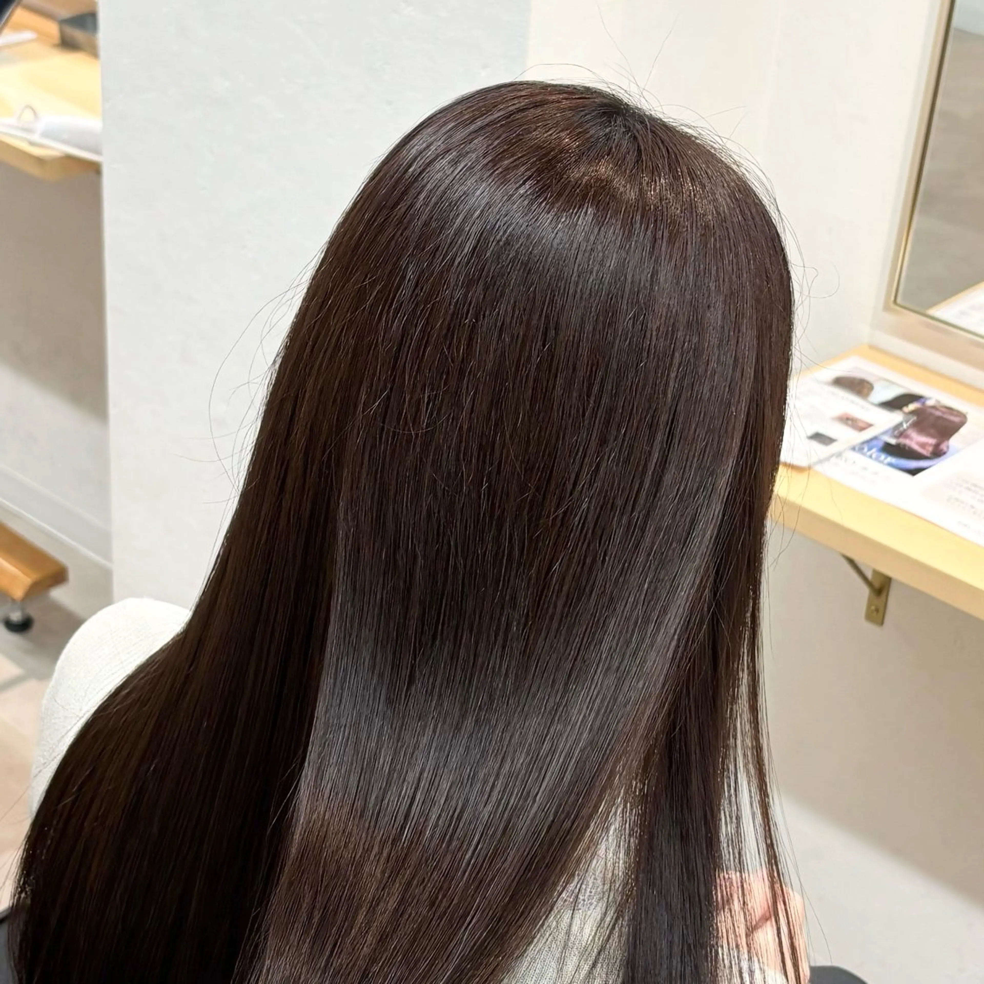 セミロング ヘアカラー トリートメント ✨透明感カラー/ 縮毛矯正/うみ✨️のヘアスタイル