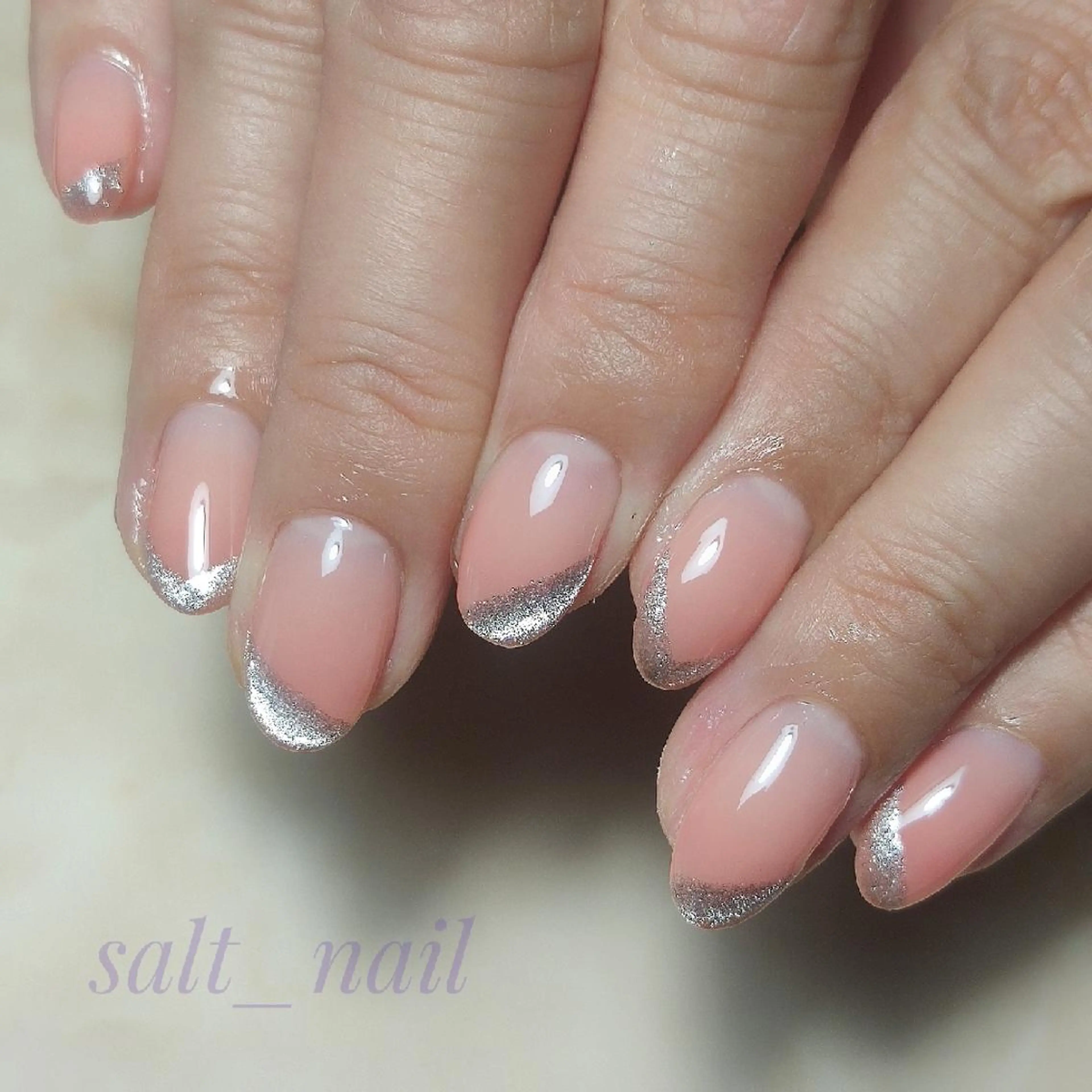 ネイル フレンチネイル マグネットネイル マグネットフレンチ 個人サロン saltnailのネイルデザイン