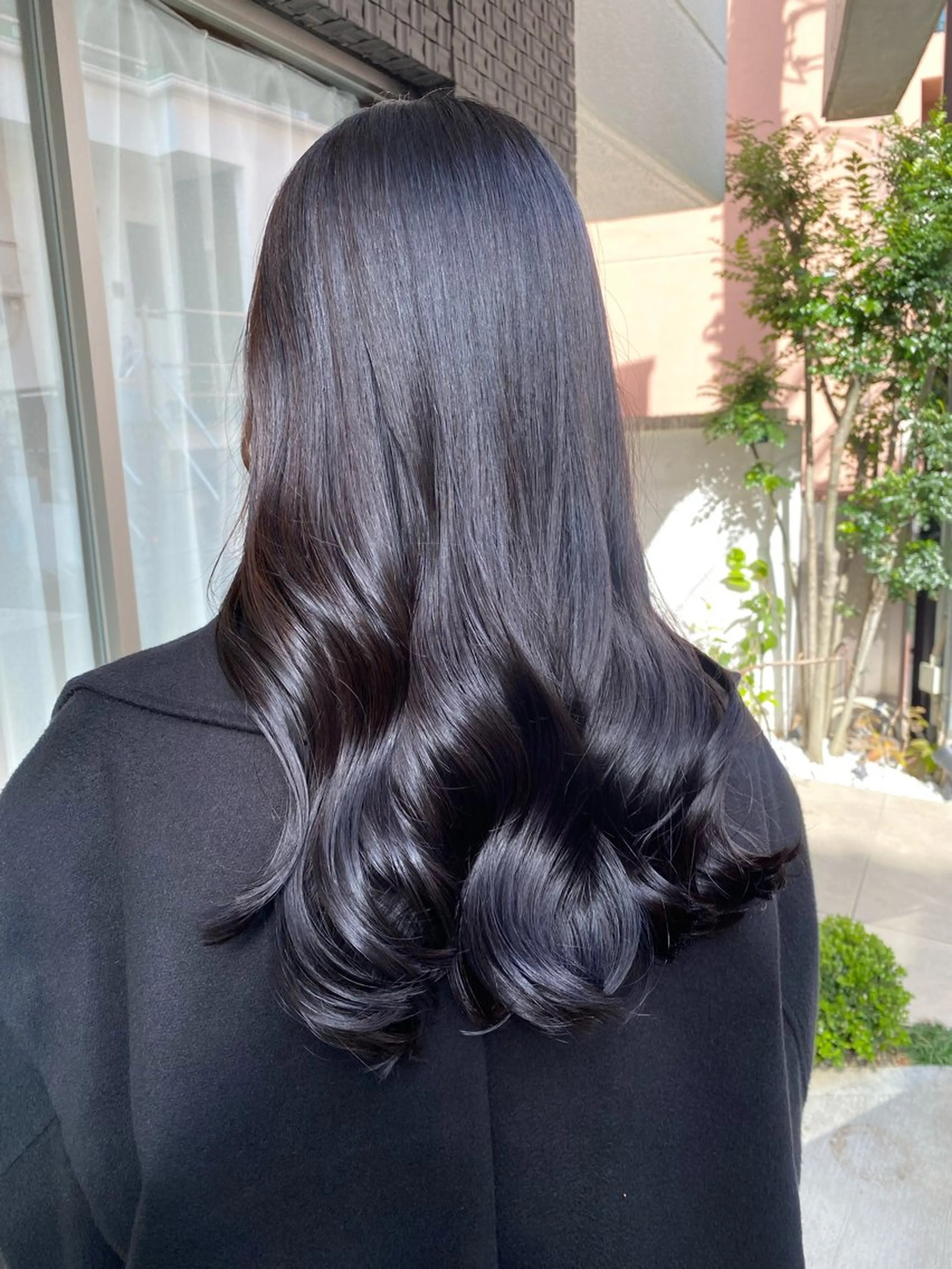 ロング カラー ブルーカラー ネイビーカラー カット ヘアカラー トリートメント グレージュ/レイヤー /韓国ヘア/RISAのヘアスタイル